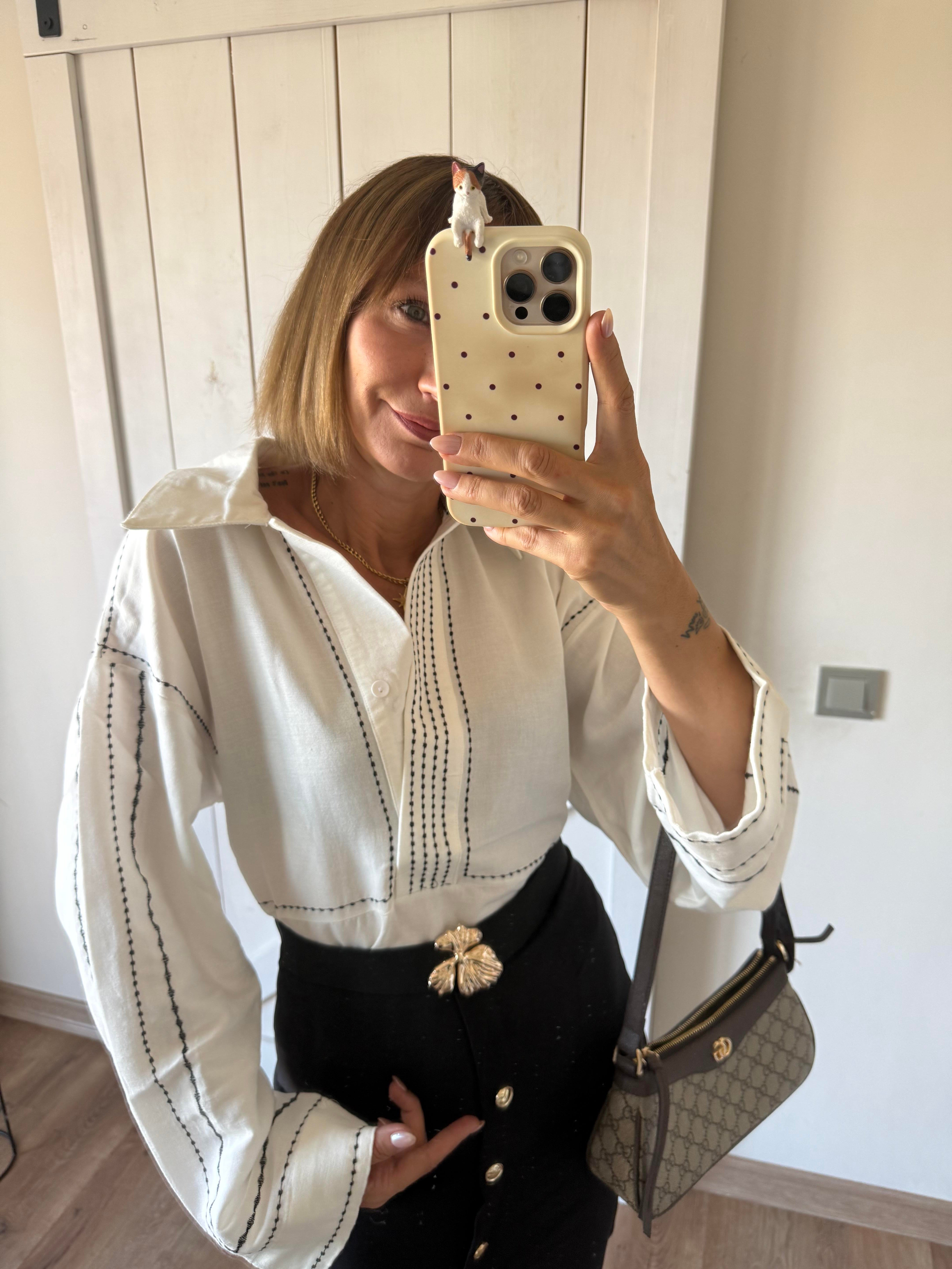 Massi Kontrast Şeritli Gömlek