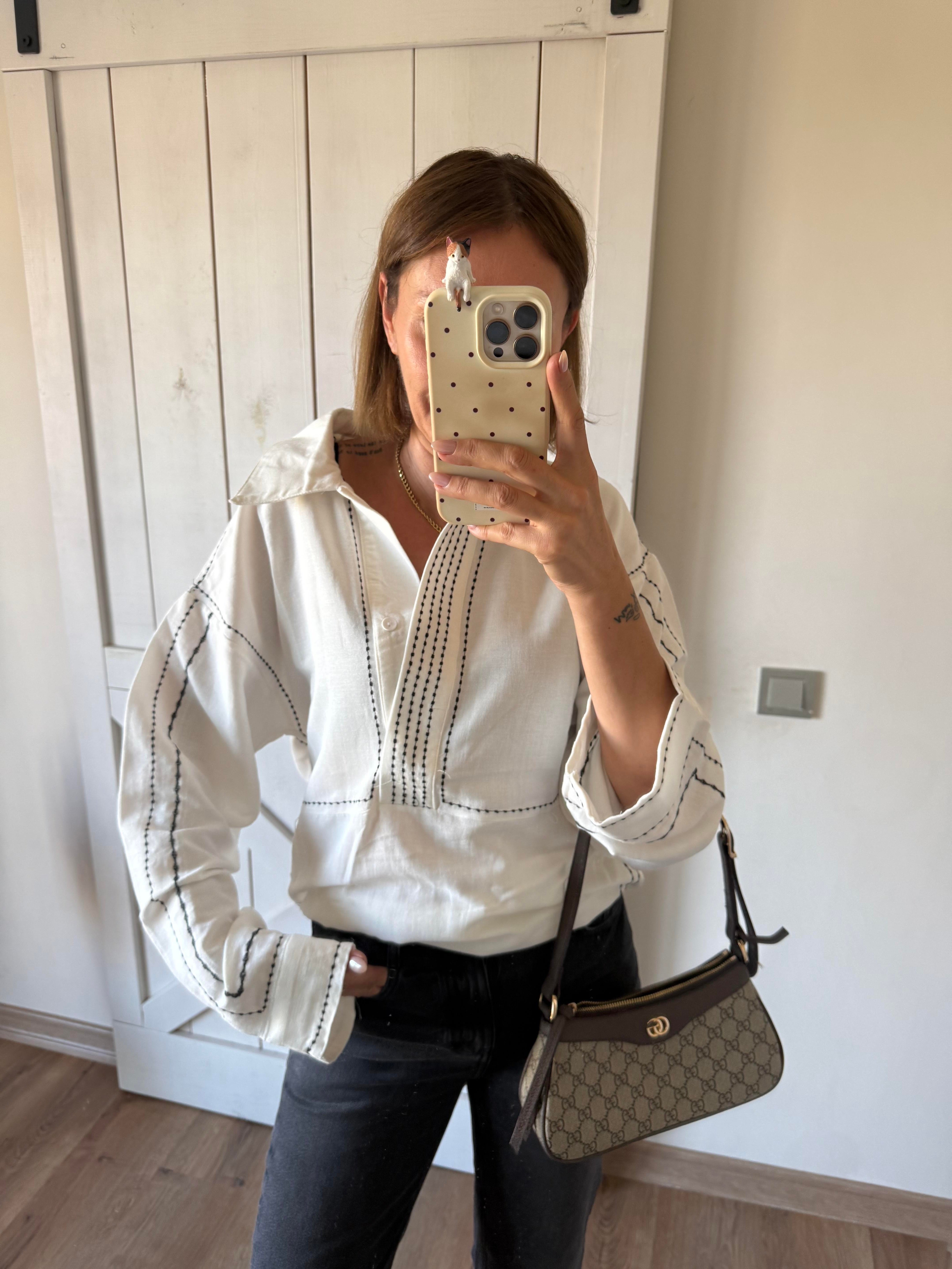 Massi Kontrast Şeritli Gömlek