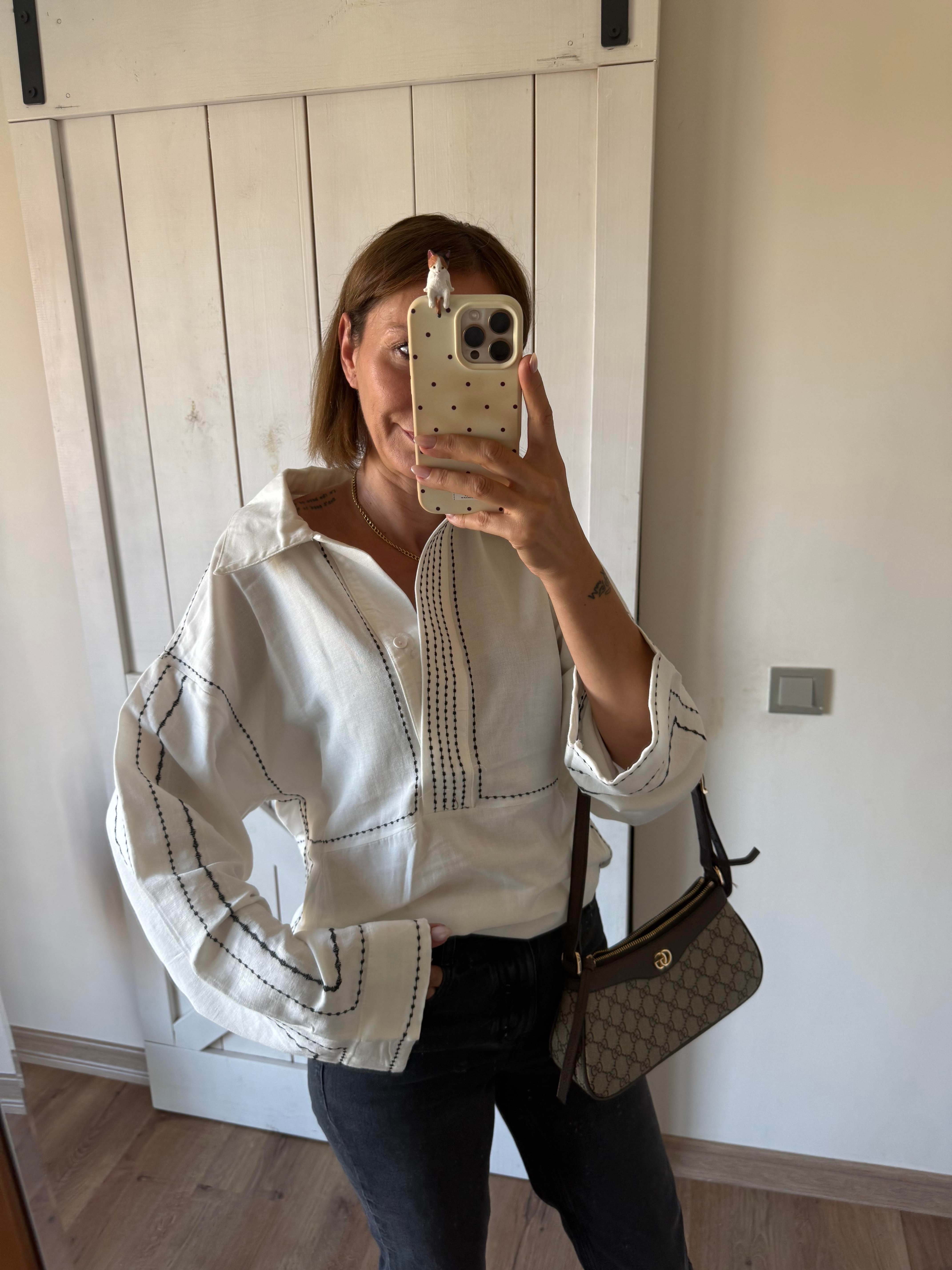 Massi Kontrast Şeritli Gömlek