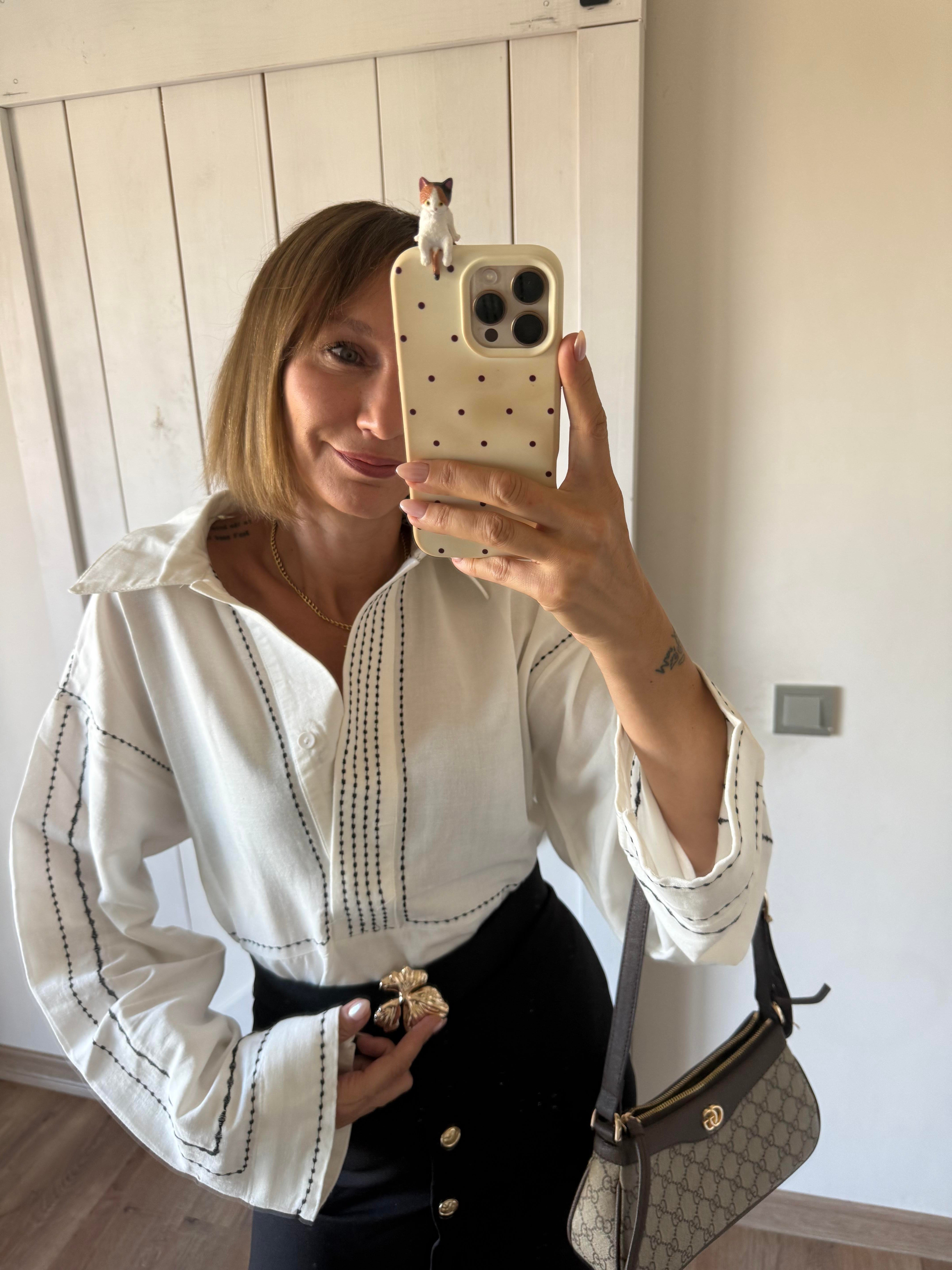 Massi Kontrast Şeritli Gömlek