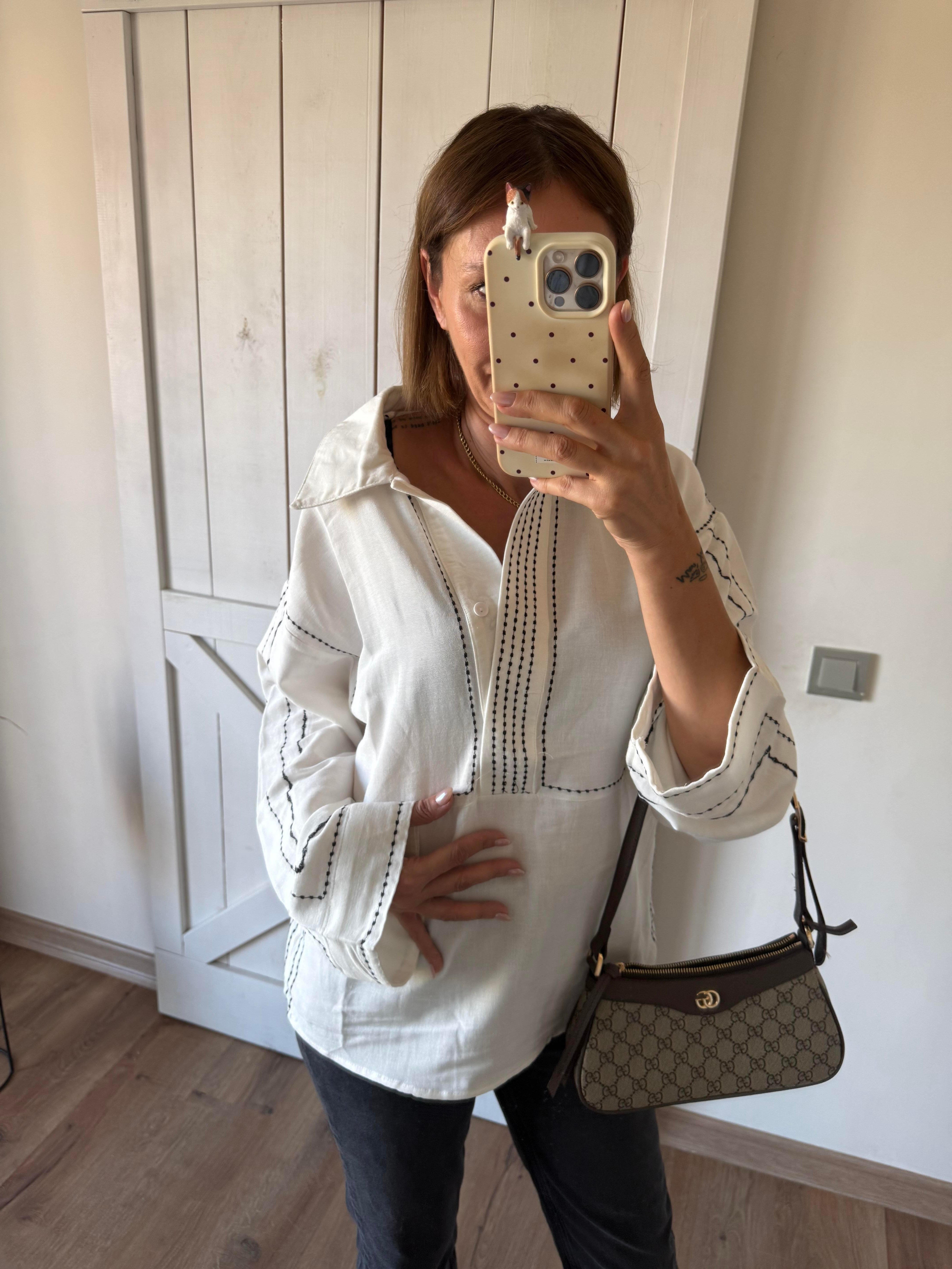 Massi Kontrast Şeritli Gömlek