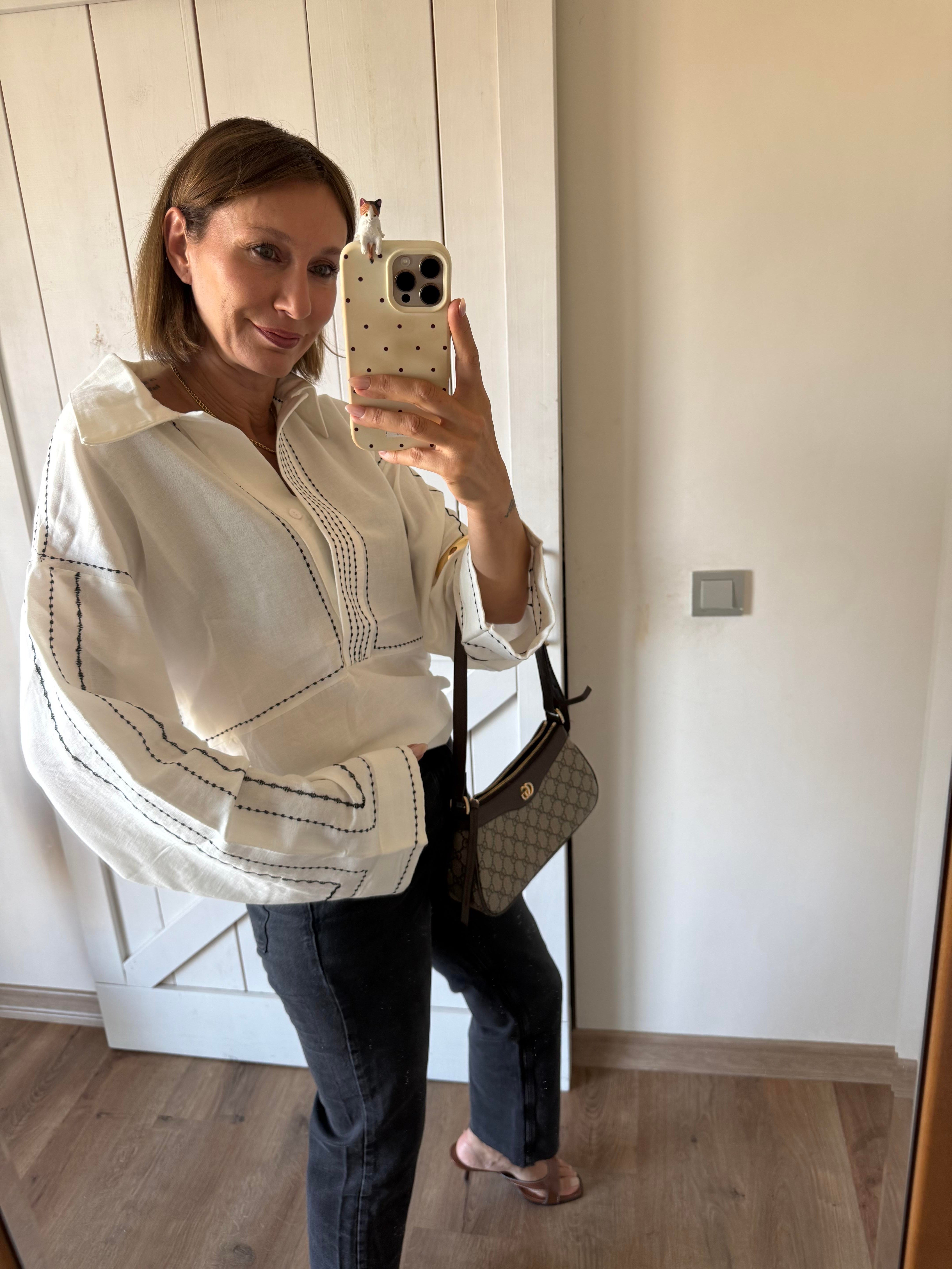 Massi Kontrast Şeritli Gömlek