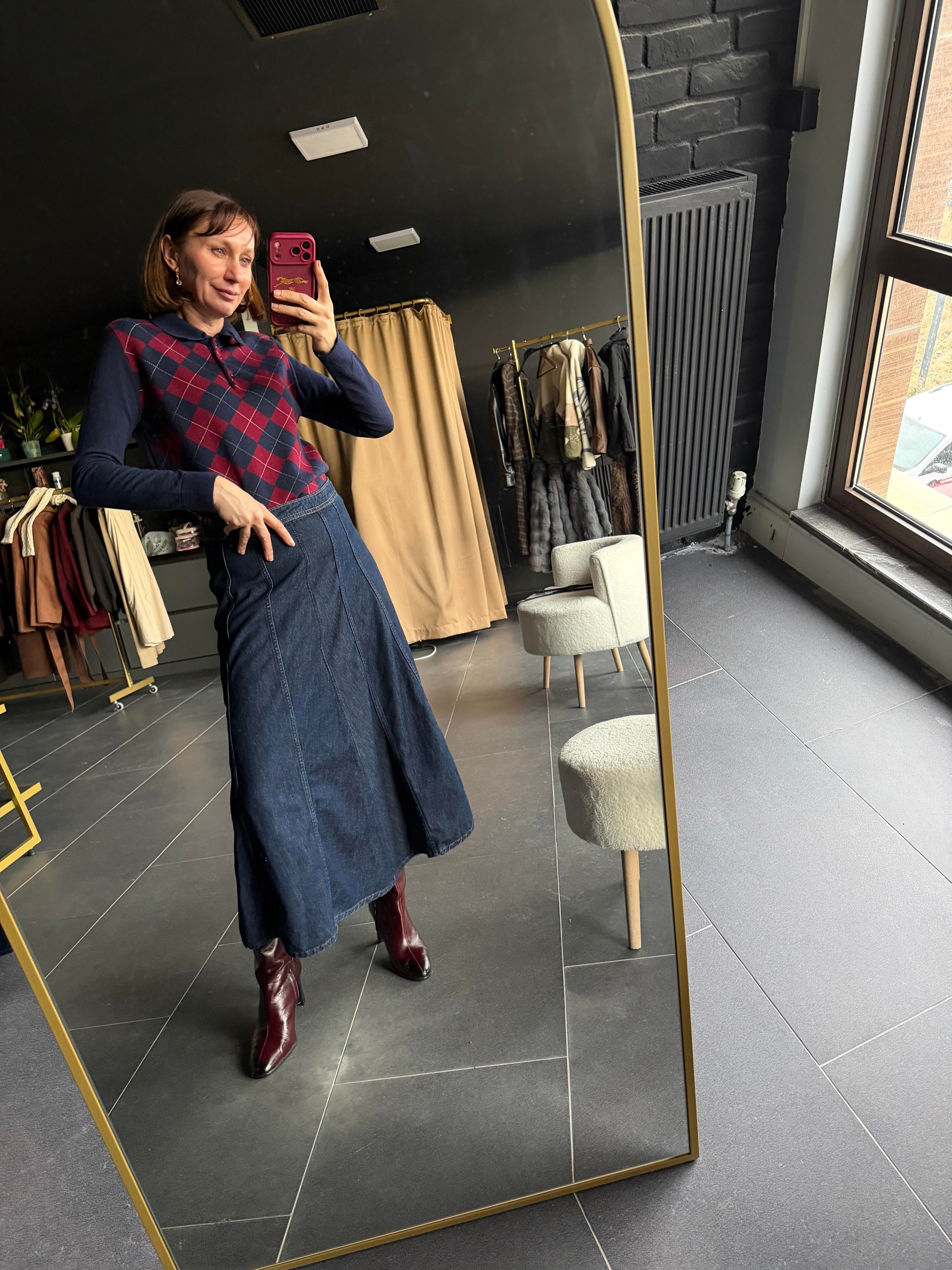 Massi Midi Denim Etek