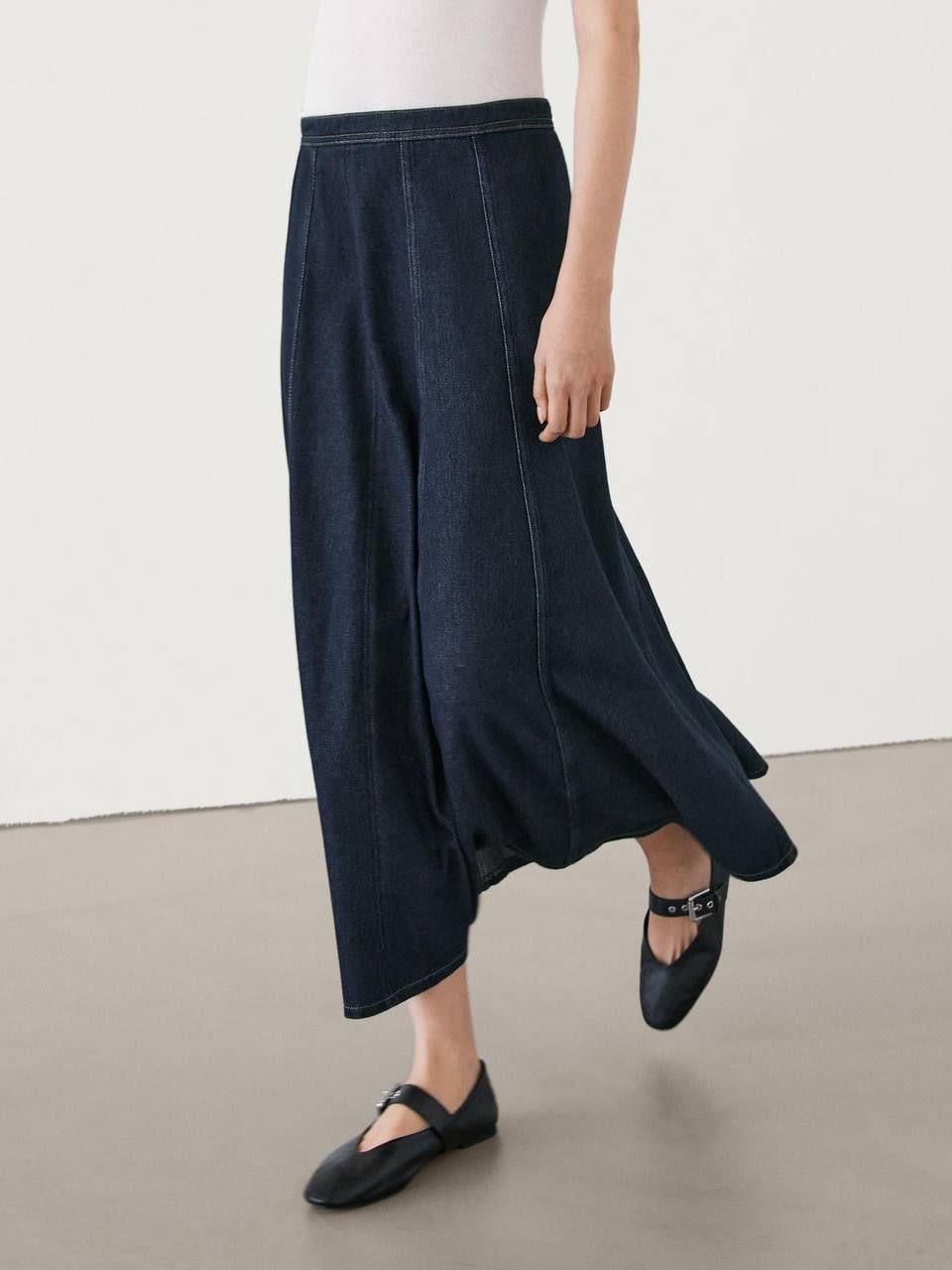 Massi Midi Denim Etek