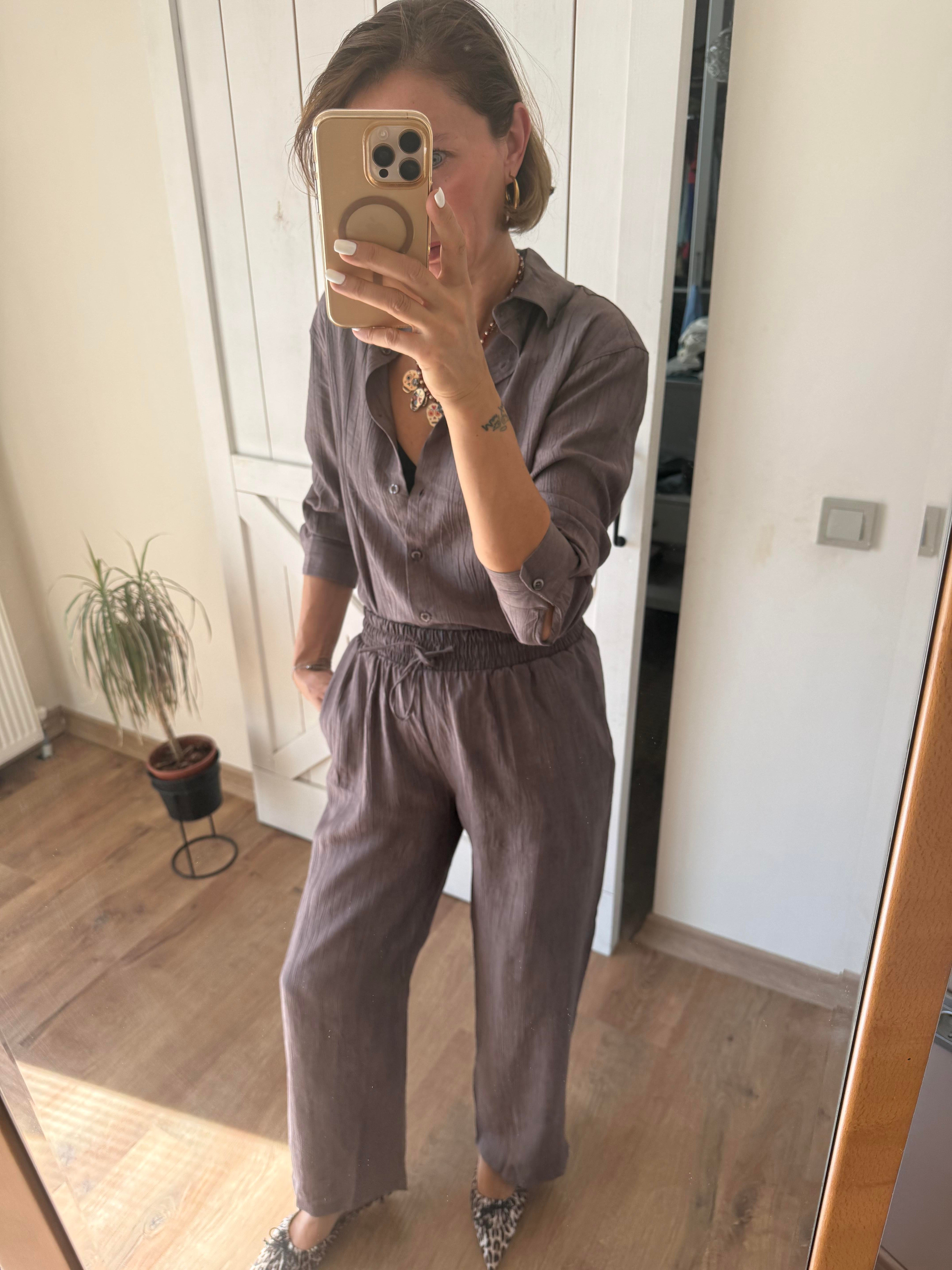 Massi Mürdüm Gömlek Pantolon Takım