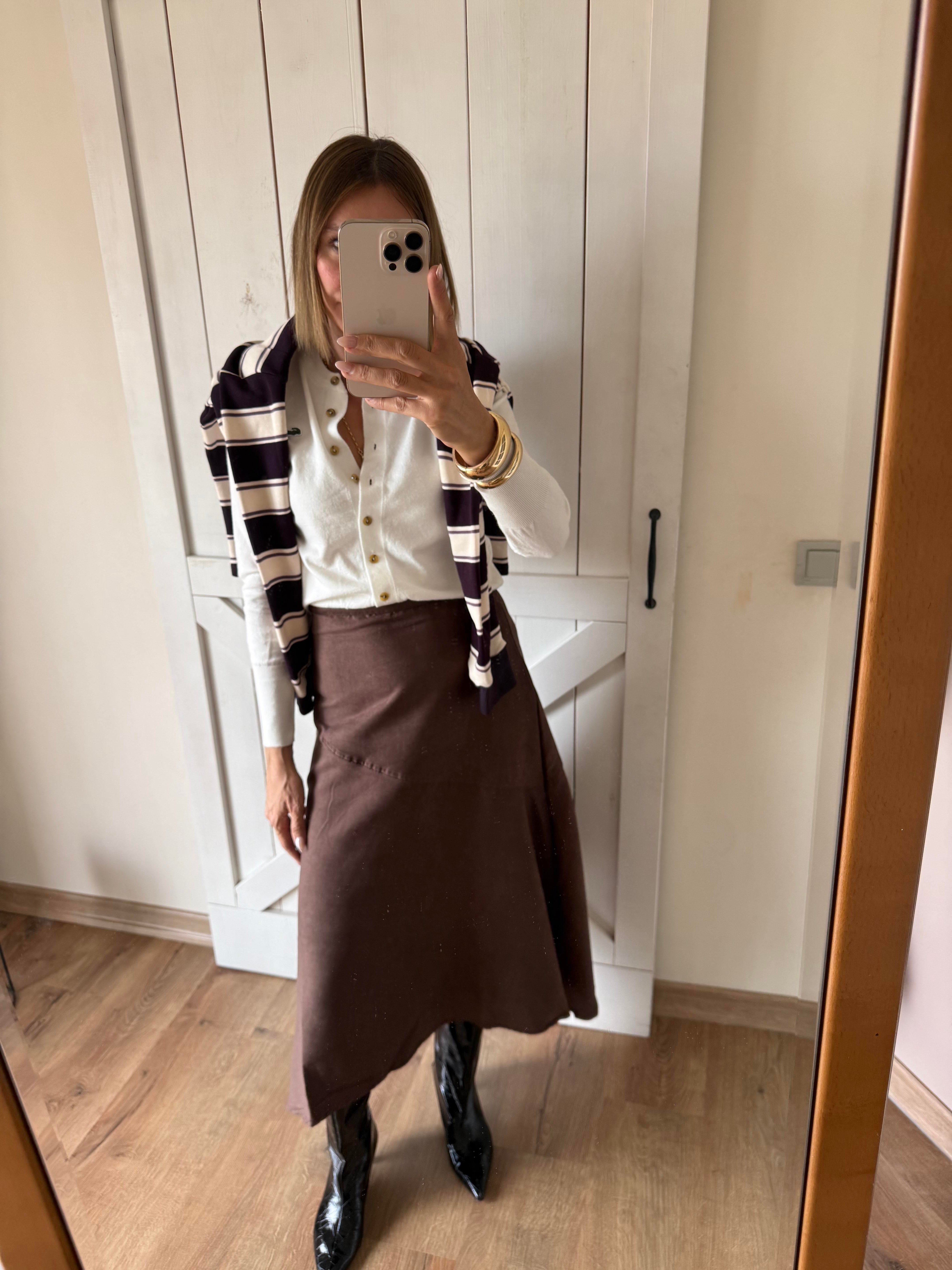 Massi Süet Kahve Verev Etek