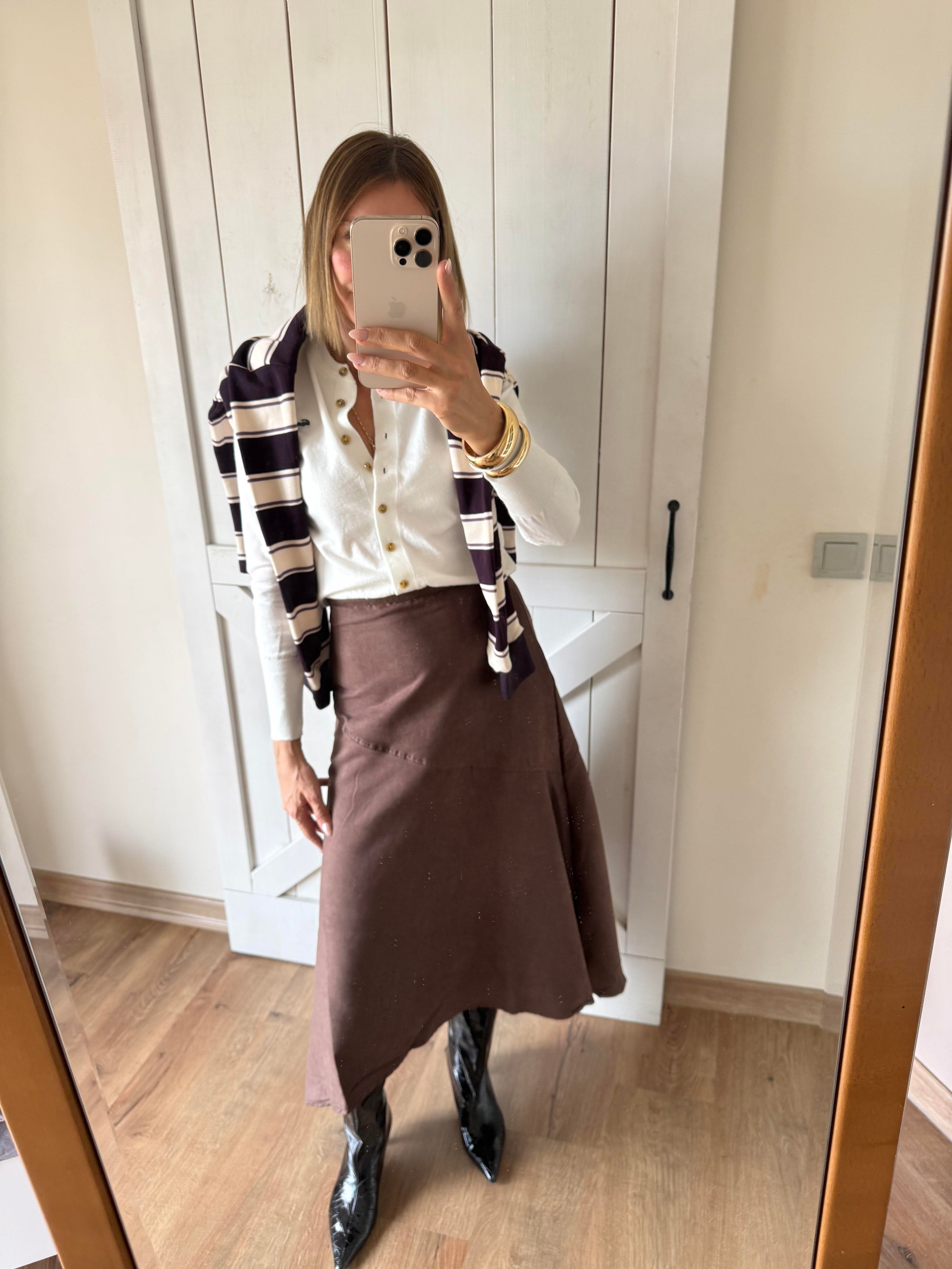 Massi Süet Kahve Verev Etek