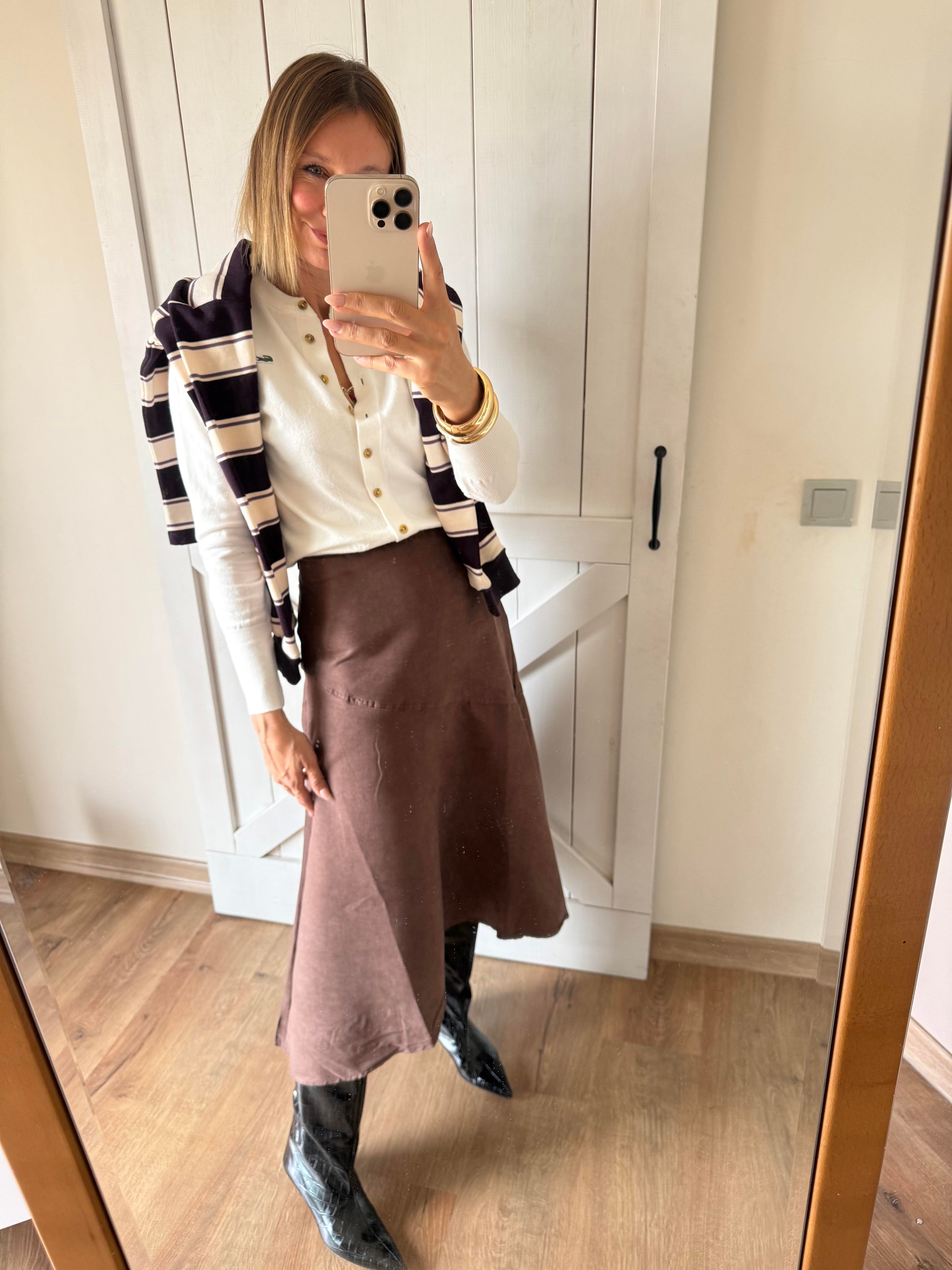 Massi Süet Kahve Verev Etek