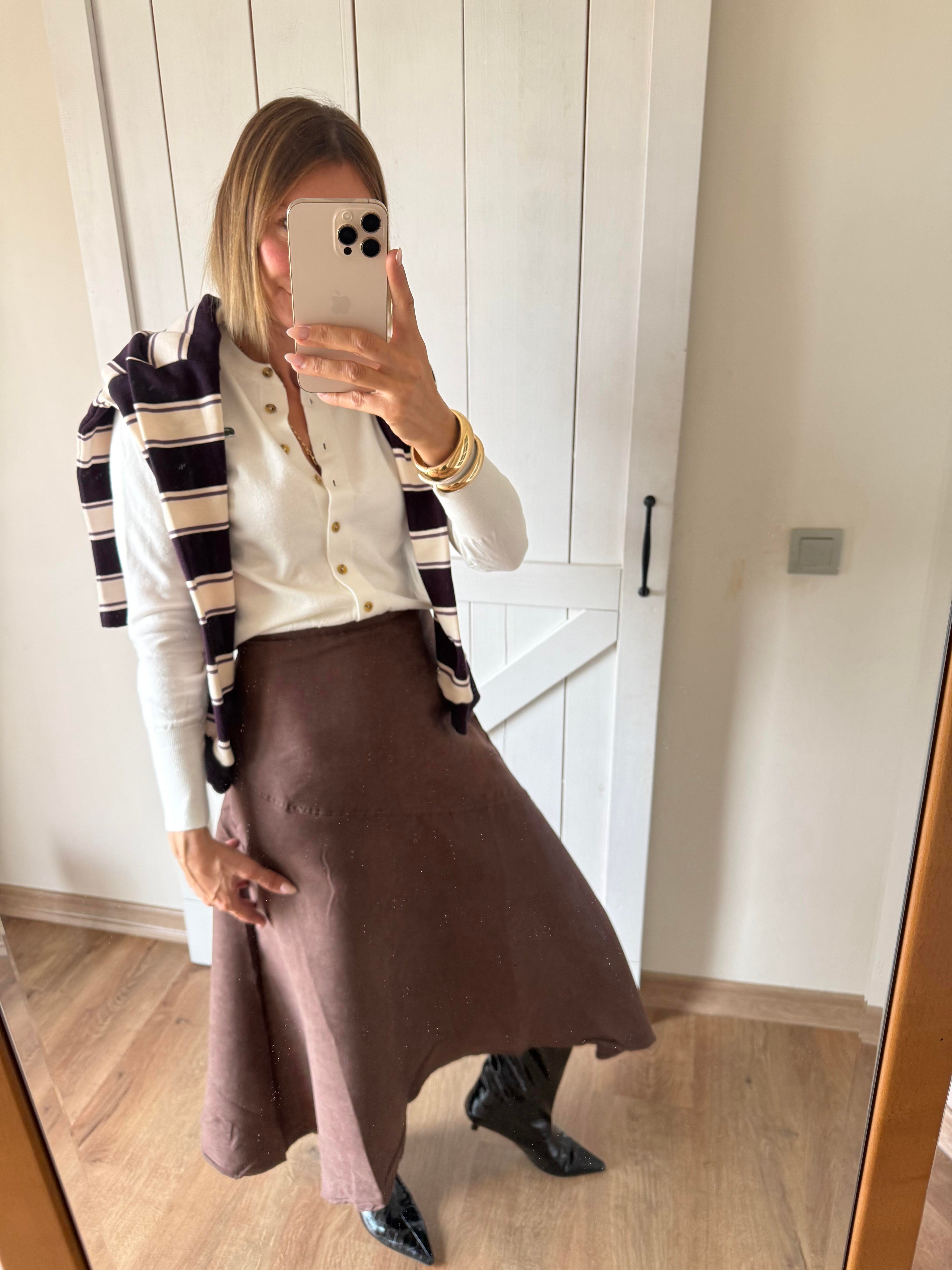 Massi Süet Kahve Verev Etek