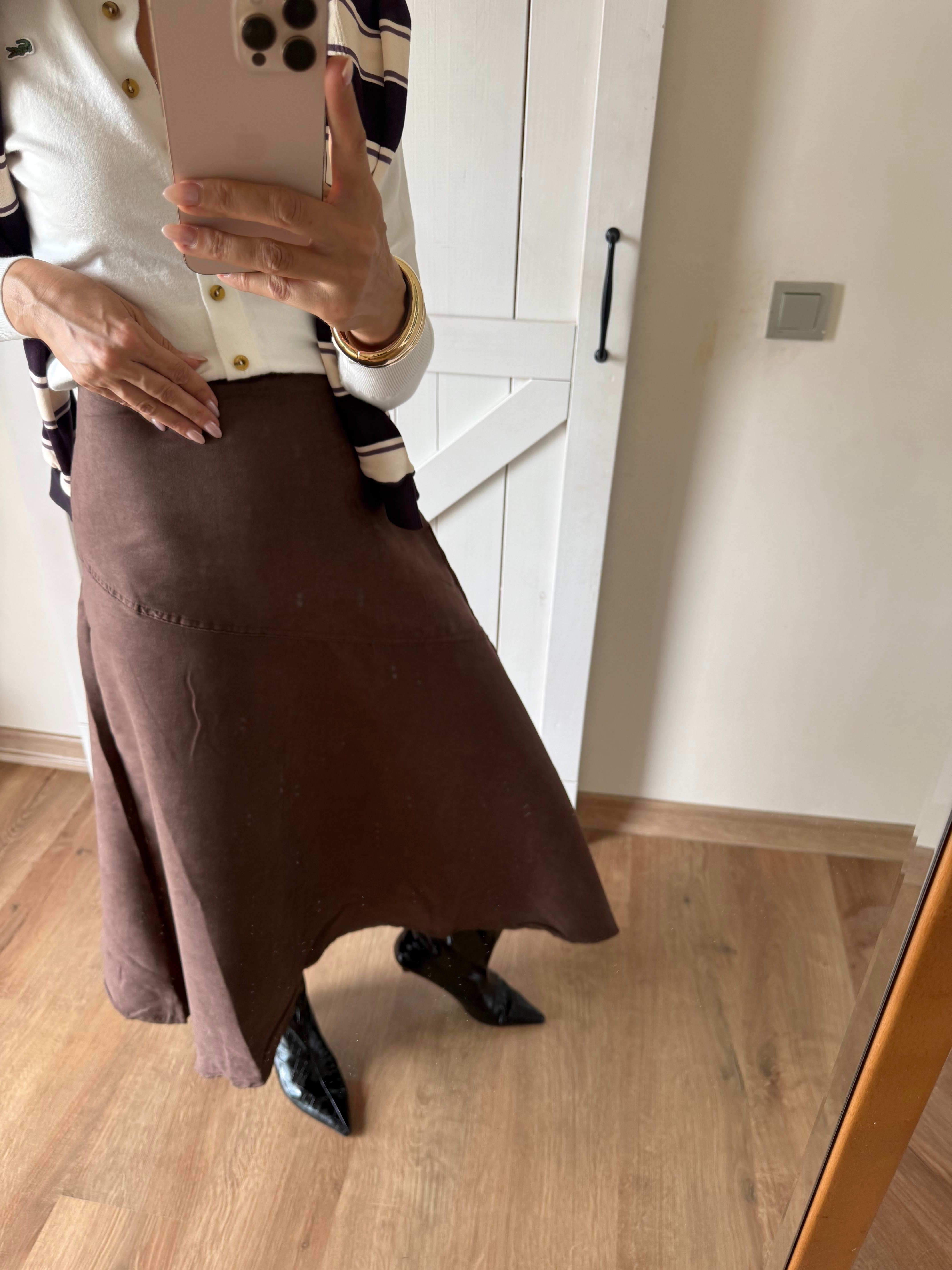 Massi Süet Kahve Verev Etek