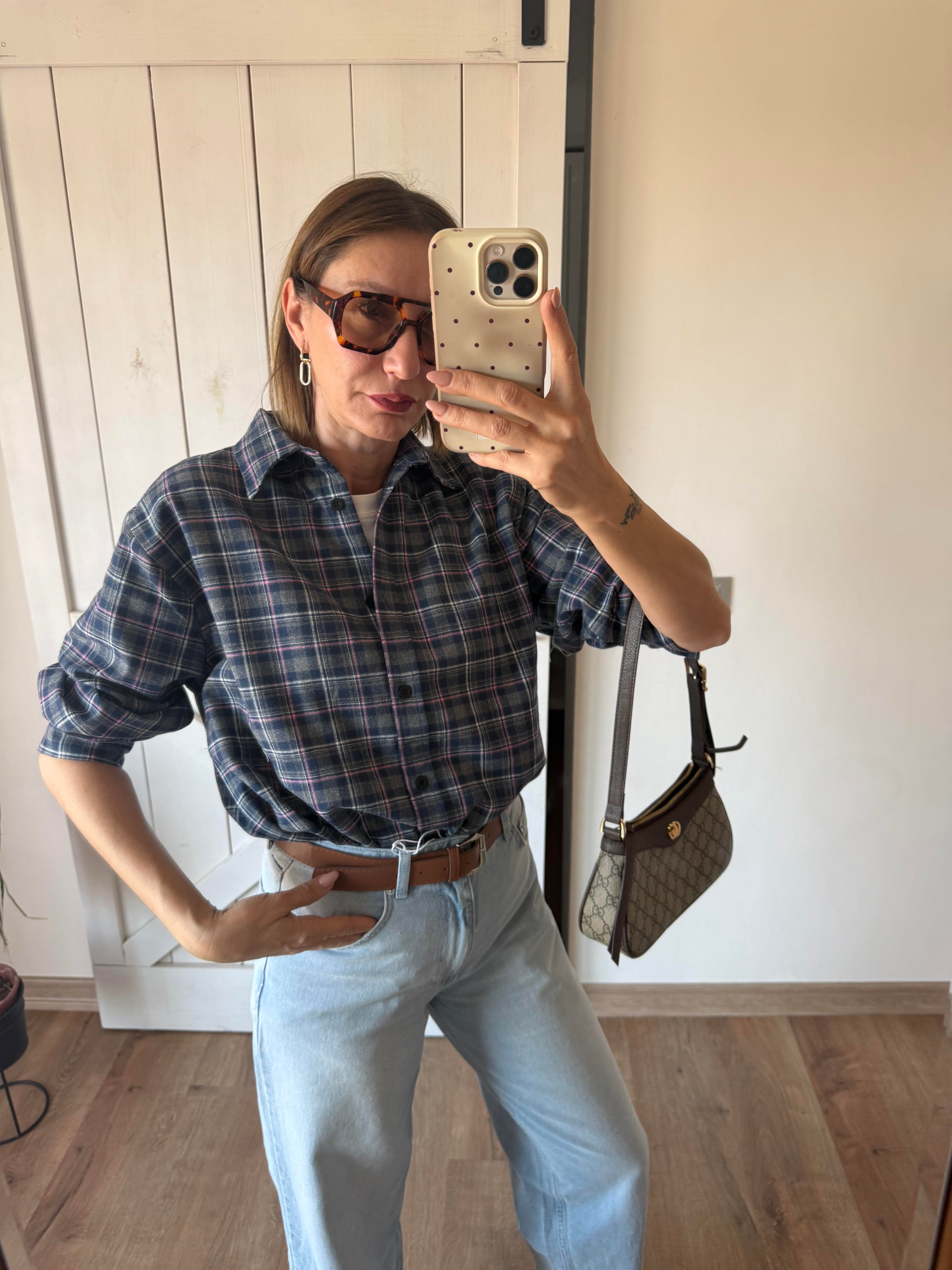 Mavi Ekoseli Oduncu Gömleği