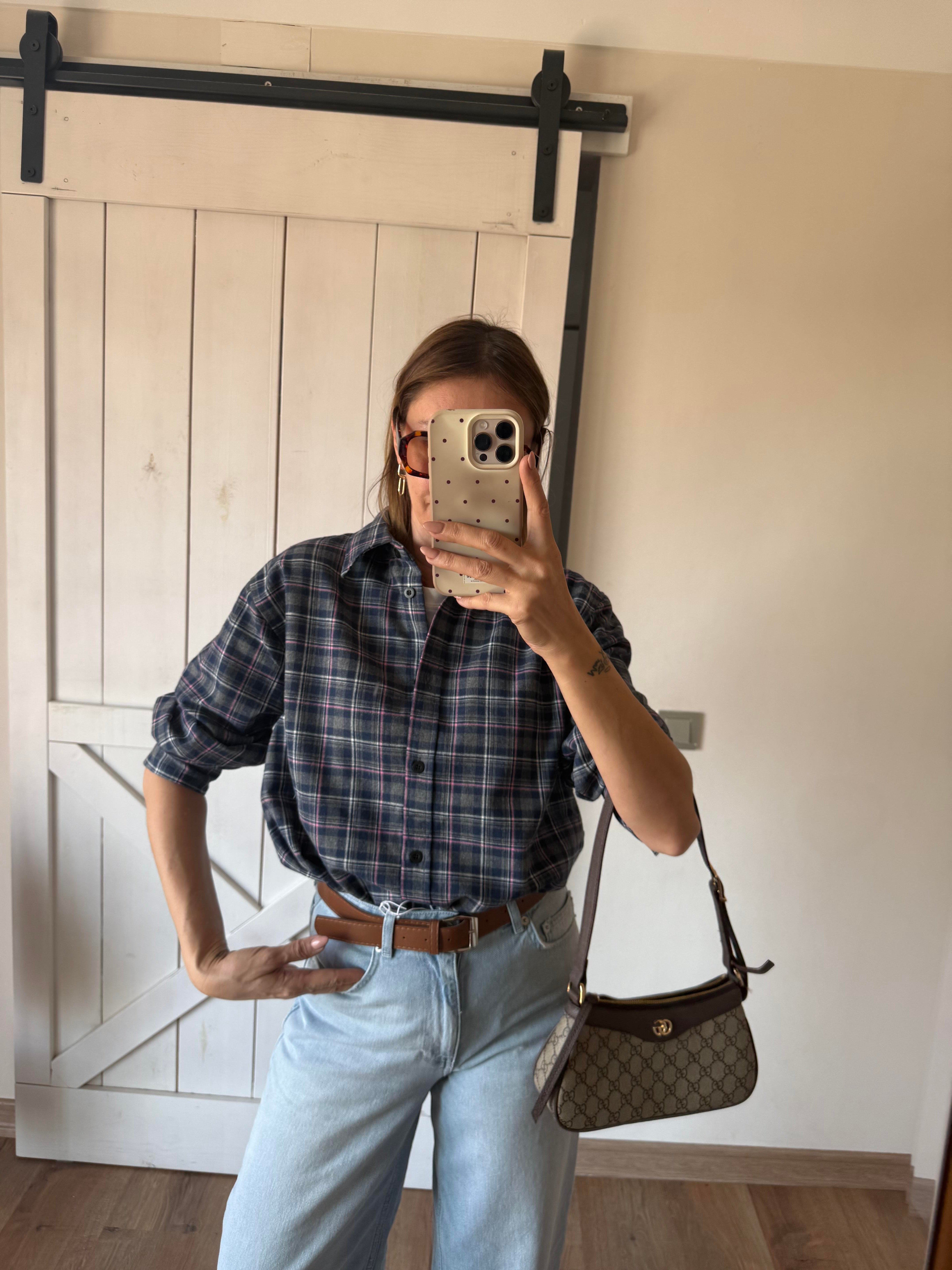 Mavi Ekoseli Oduncu Gömleği