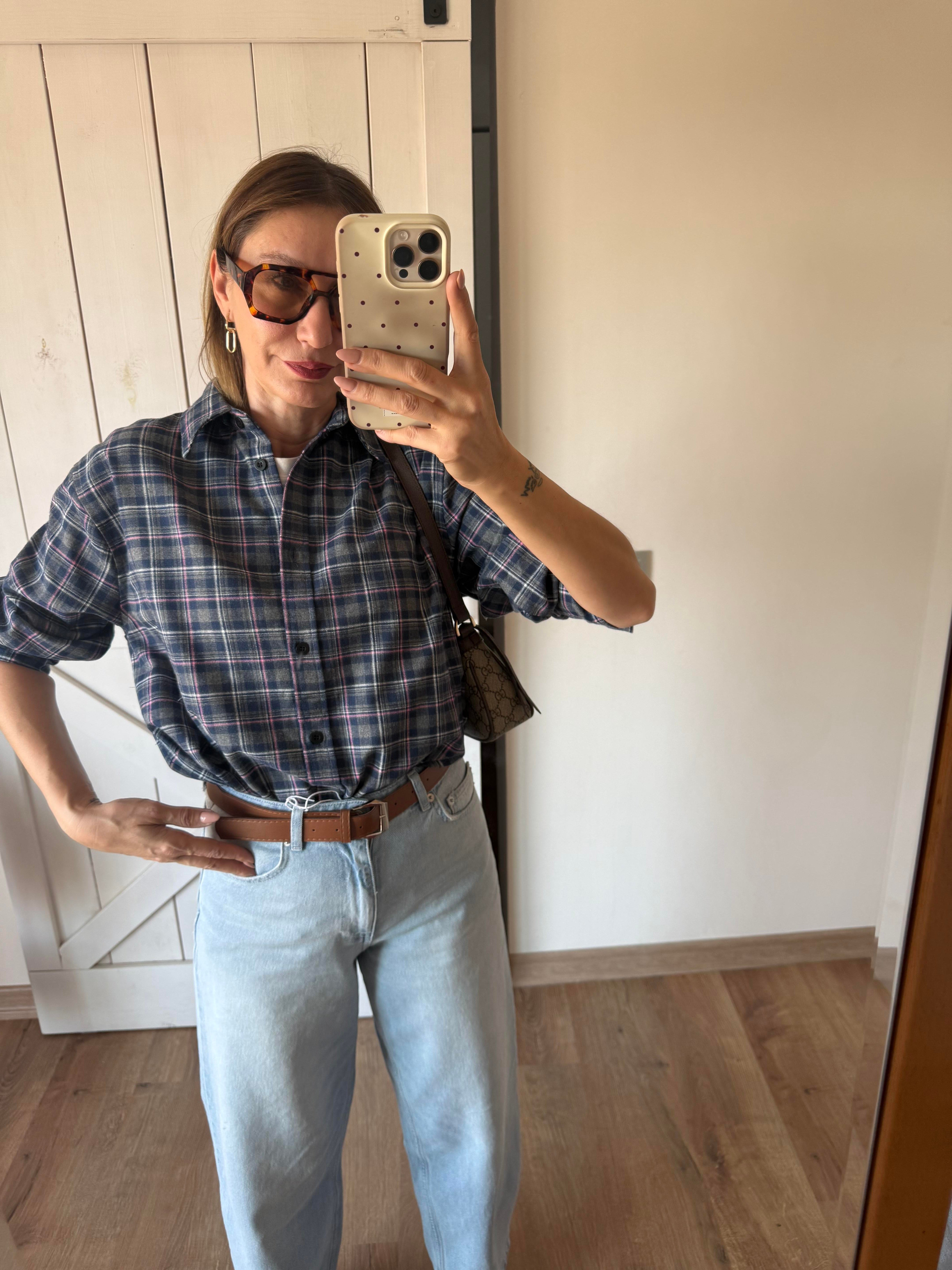 Mavi Ekoseli Oduncu Gömleği