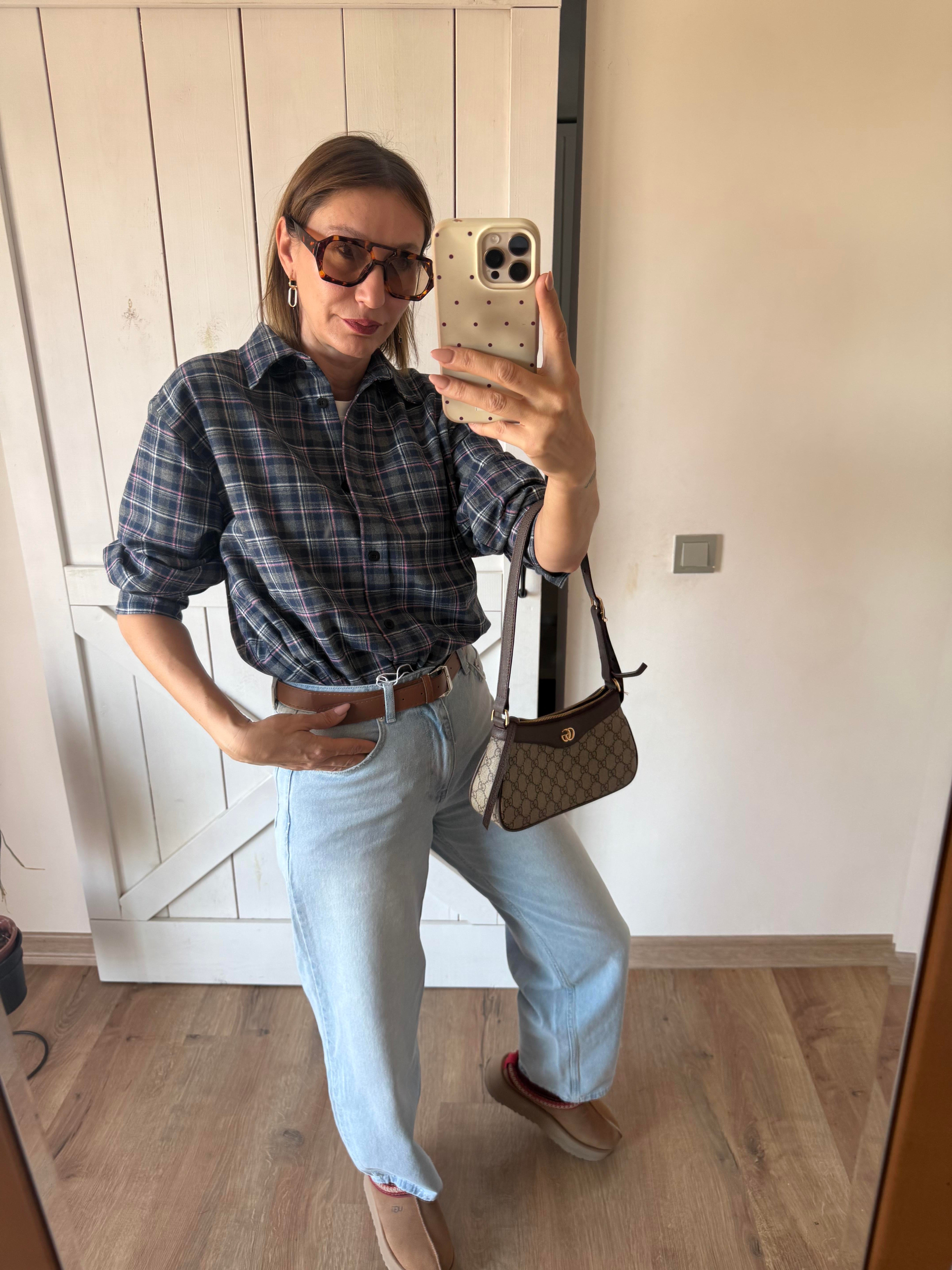 Mavi Ekoseli Oduncu Gömleği