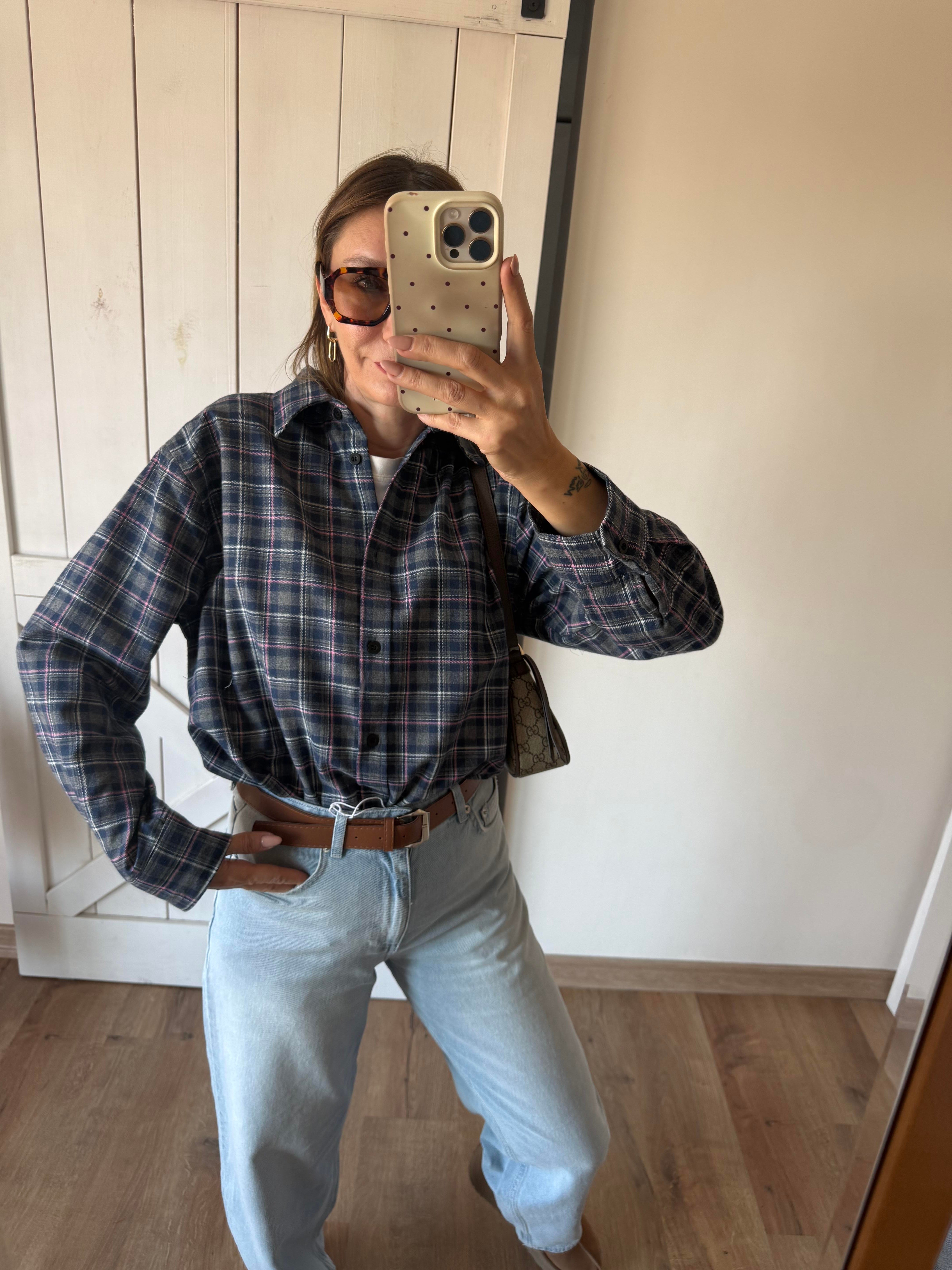 Mavi Ekoseli Oduncu Gömleği