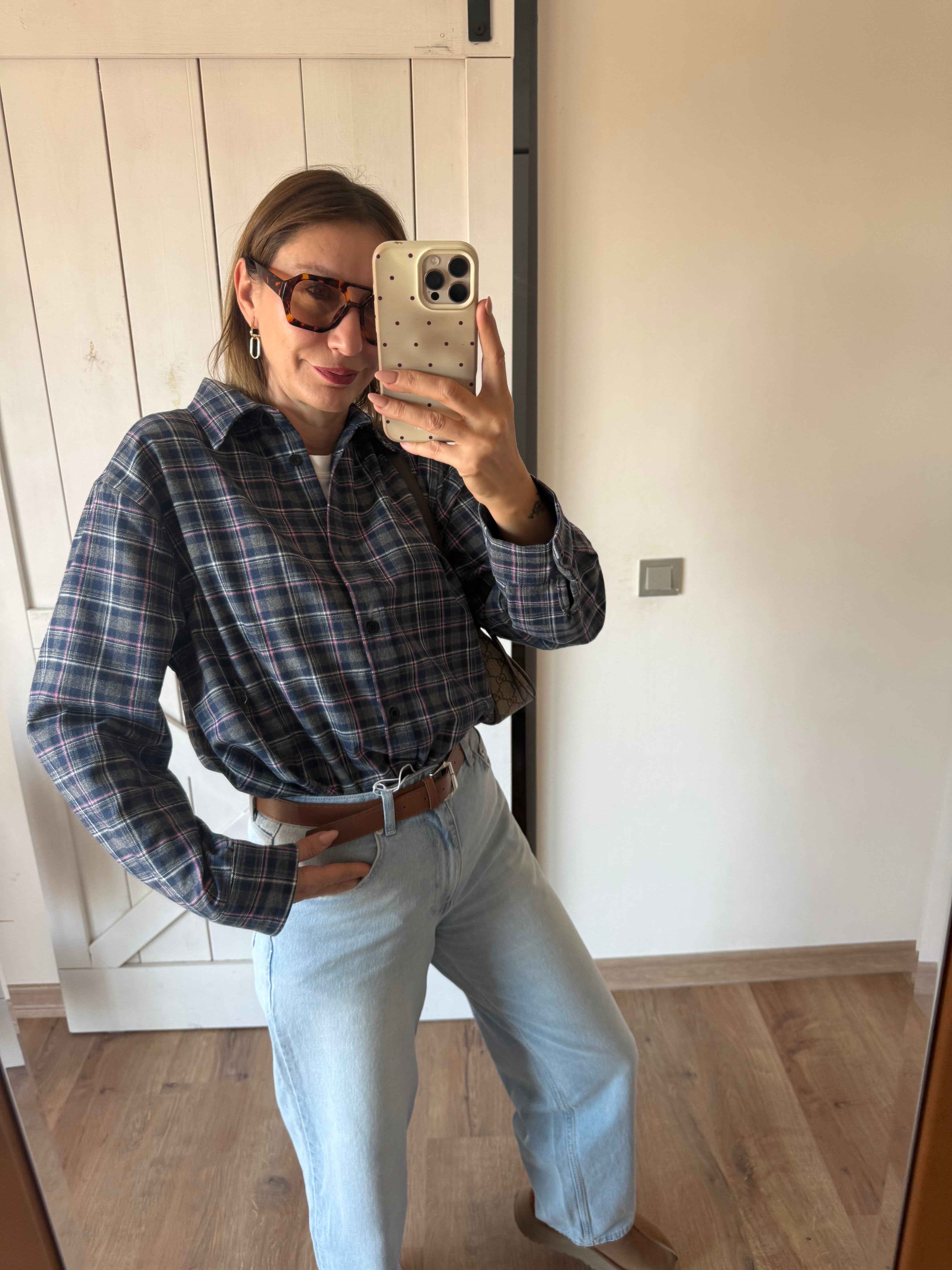 Mavi Ekoseli Oduncu Gömleği