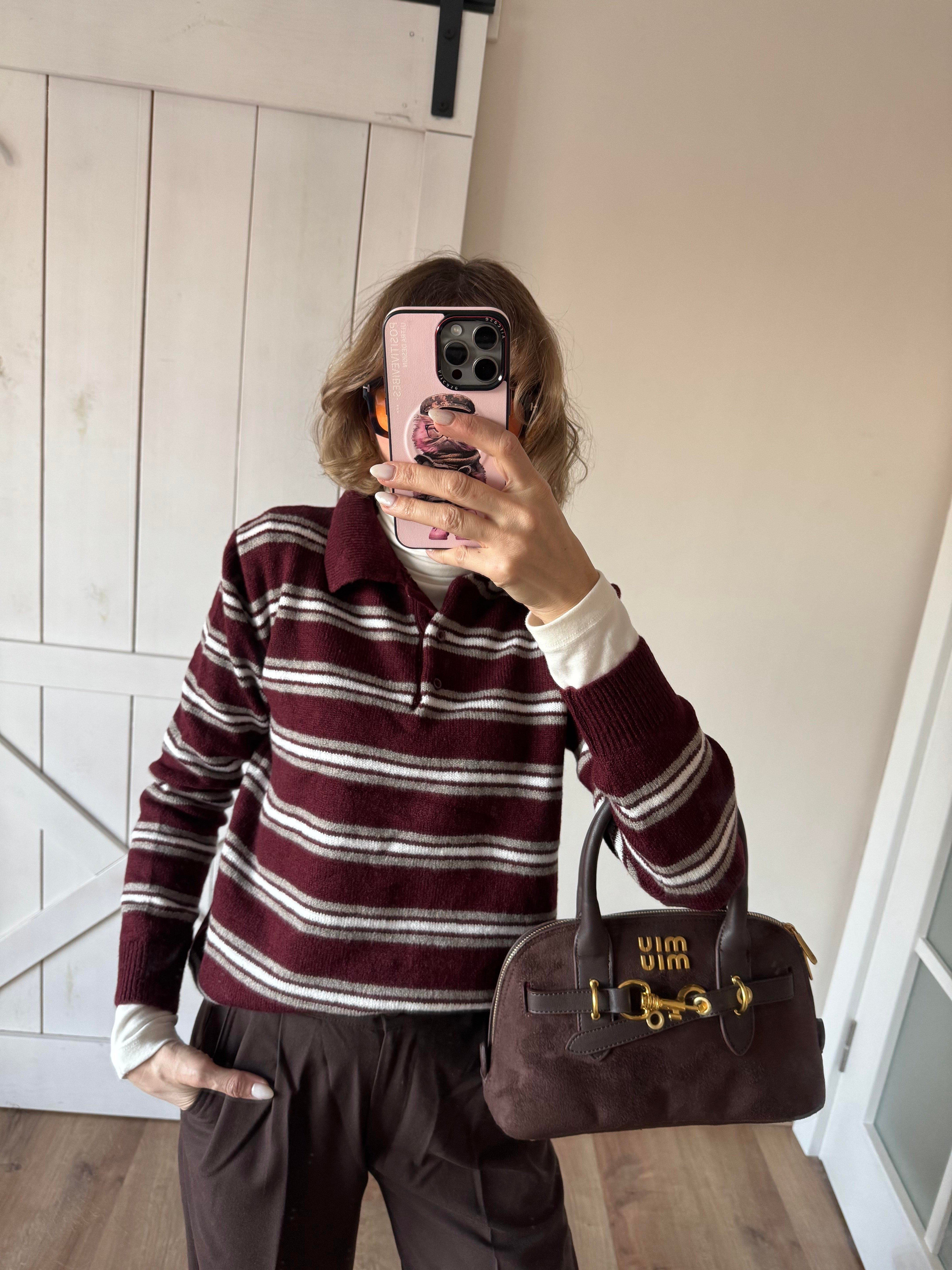 Md Bordo Çizgili Kazak