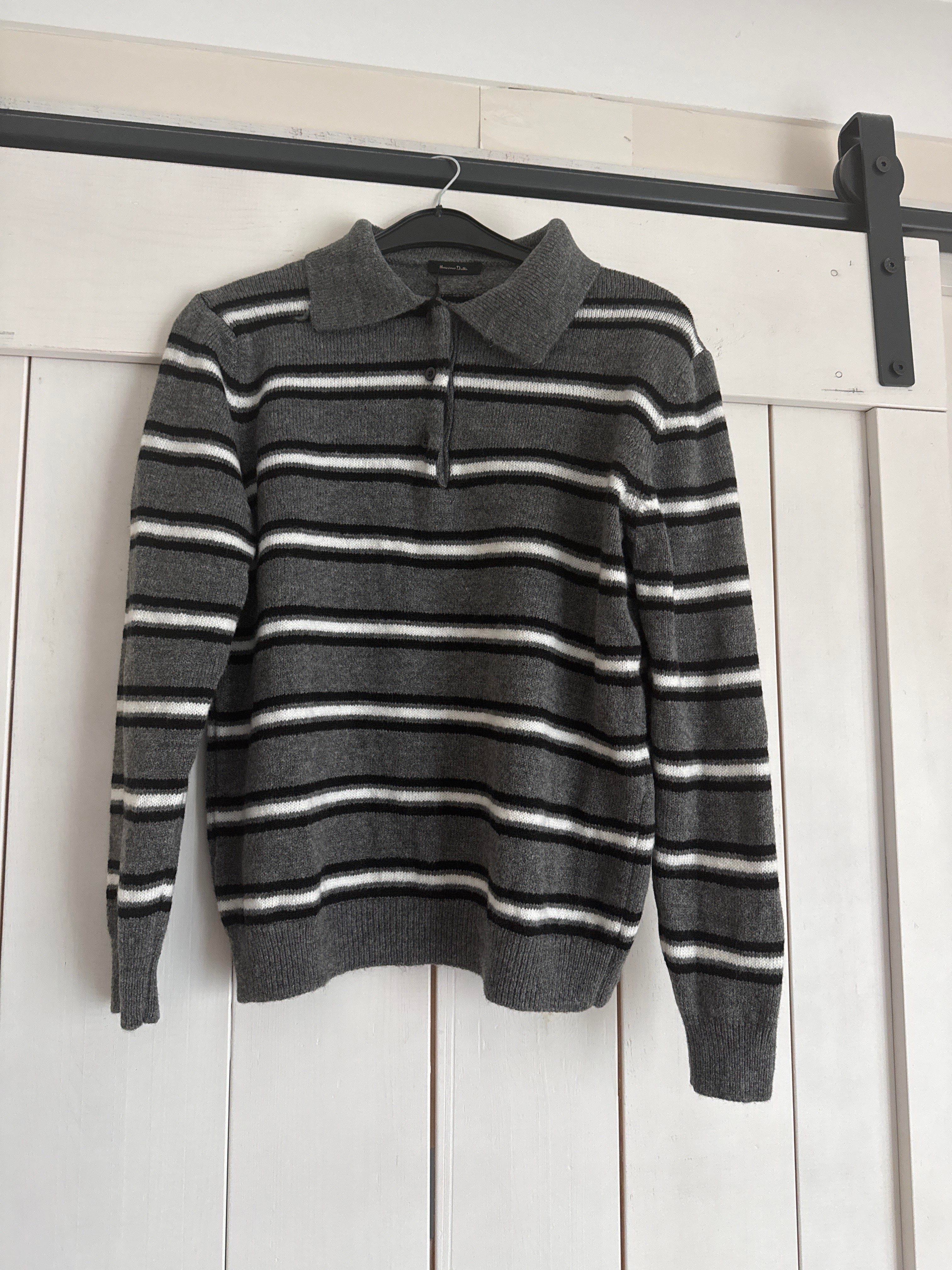 Md Çizgili Gri Yumoş Kazak