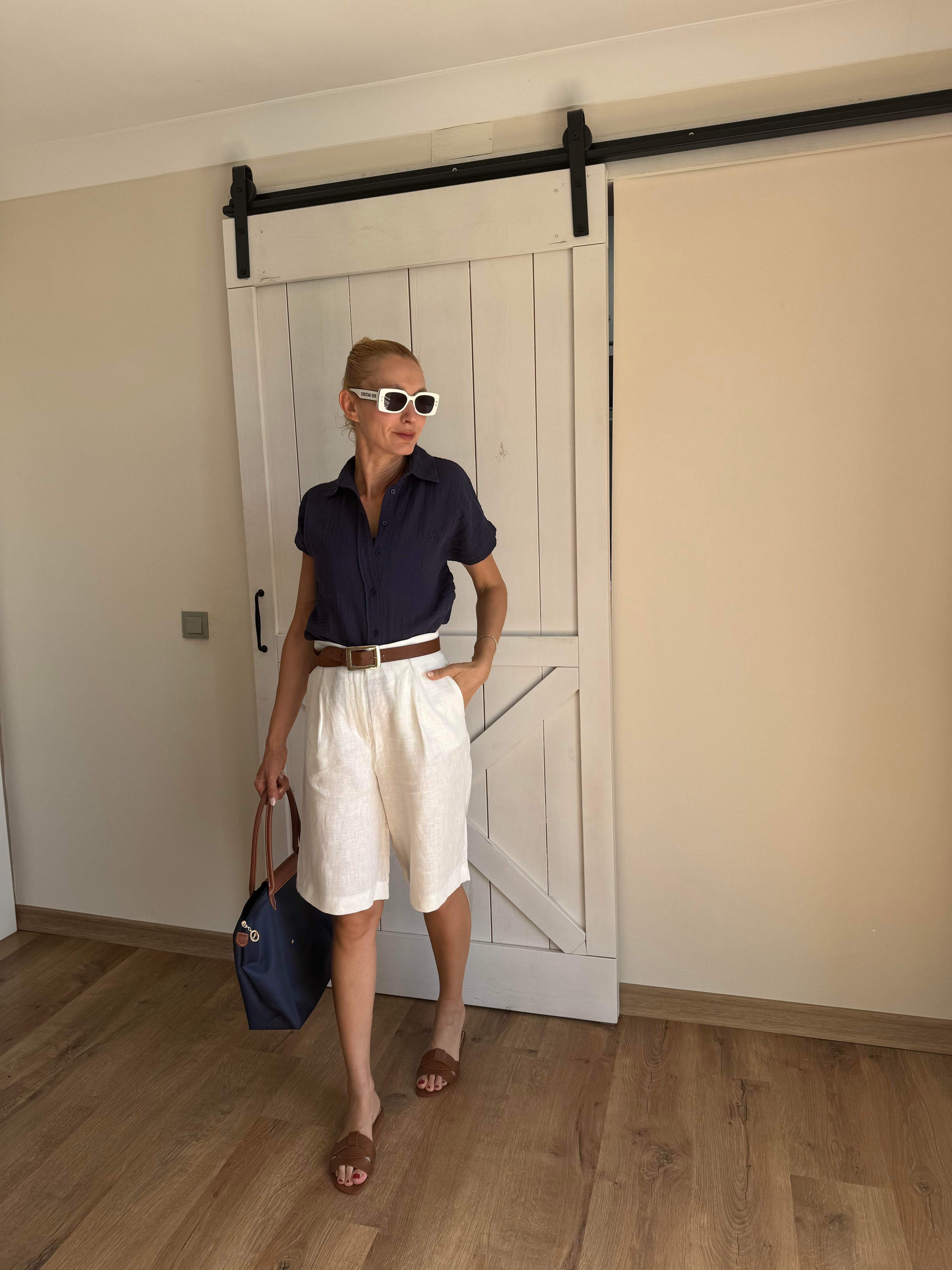 Md Keten Beyaz Şort