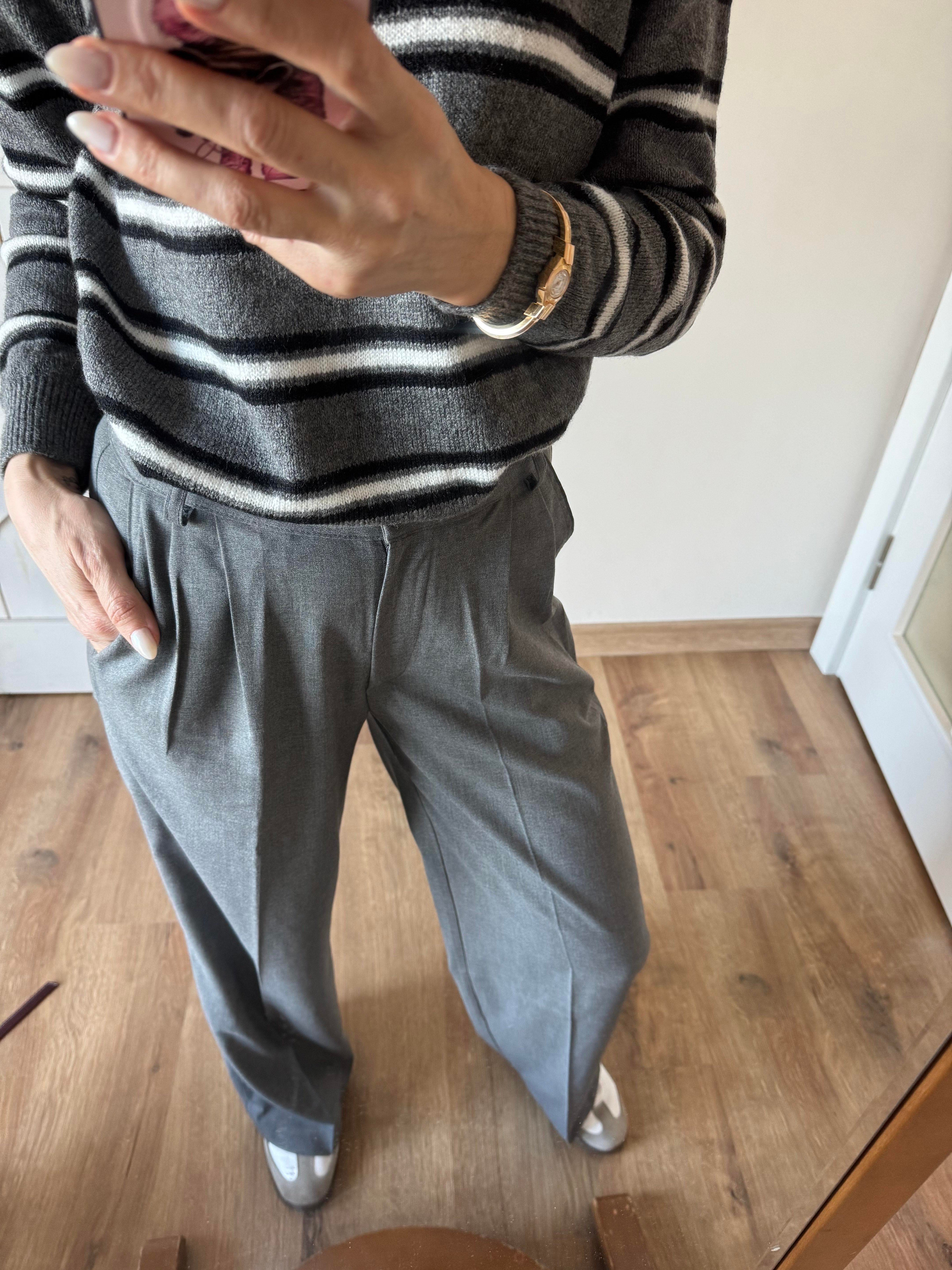 Md Kumaş Gri Palazzo Pantolon