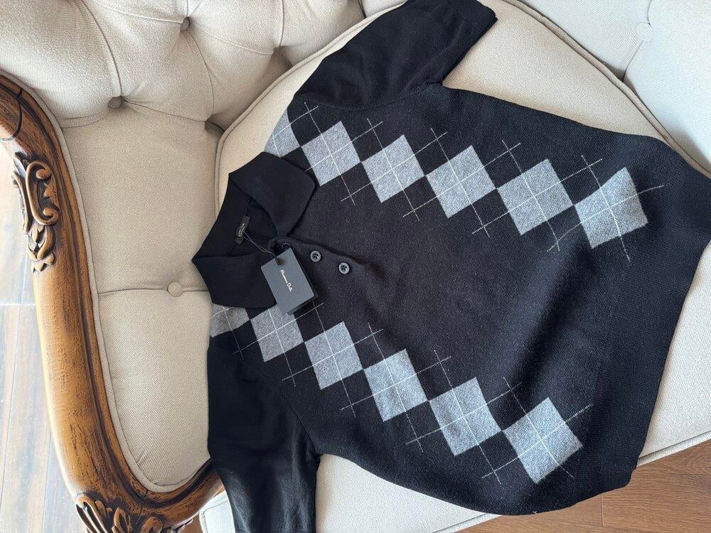 Md Siyah Baklava Dilimli Triko