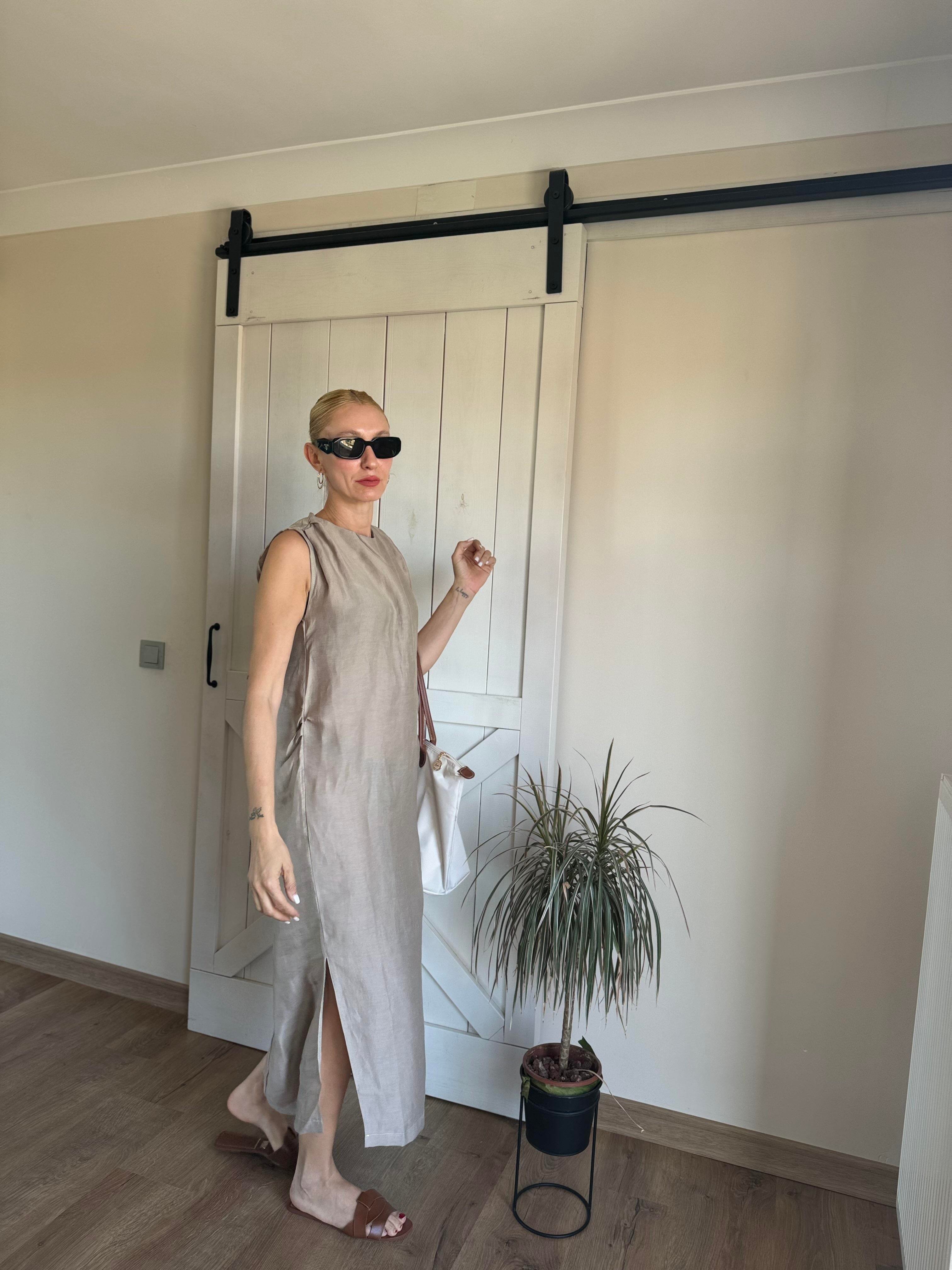 Md Taş Rengi Tensel Elbise