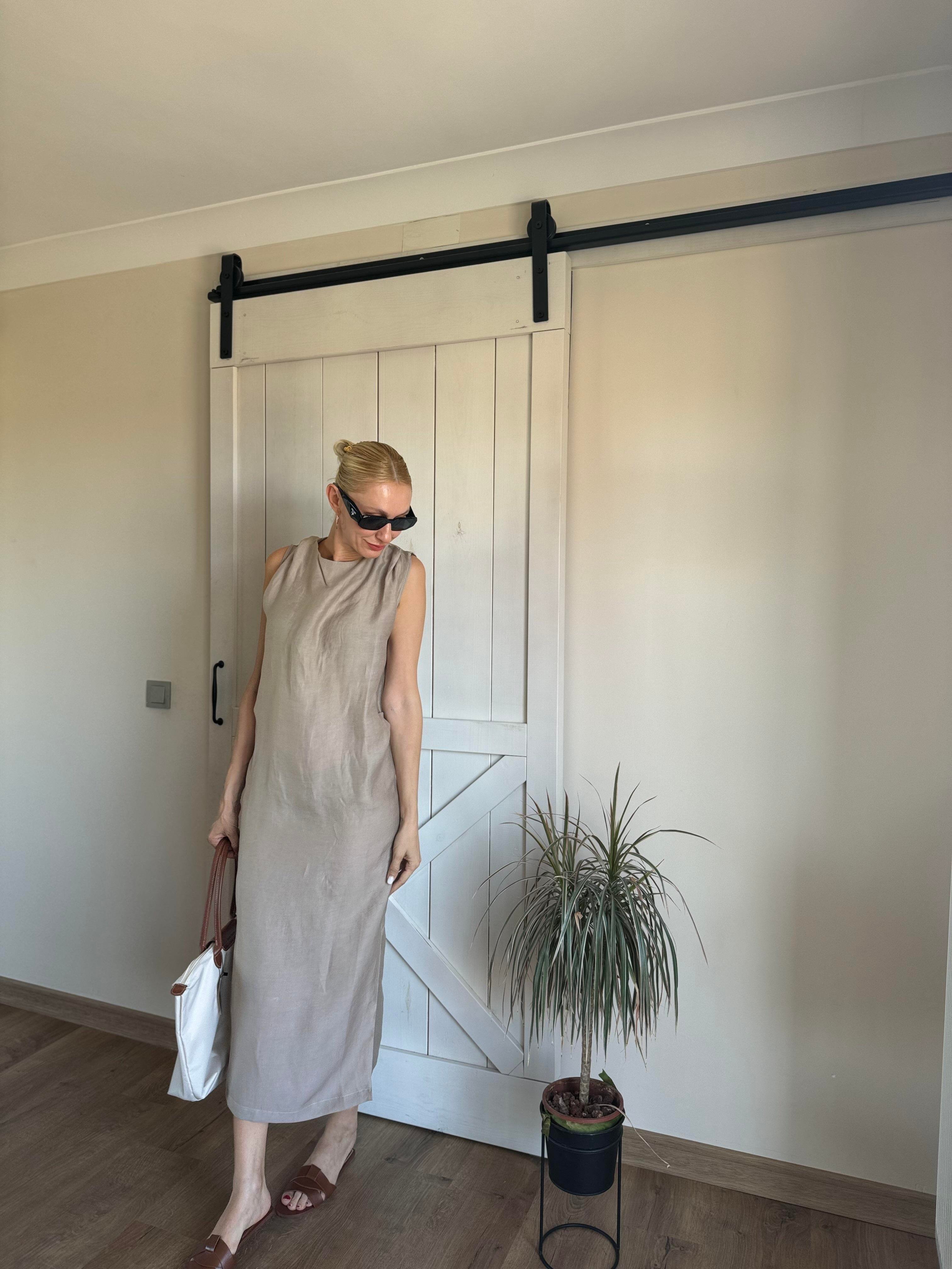 Md Taş Rengi Tensel Elbise