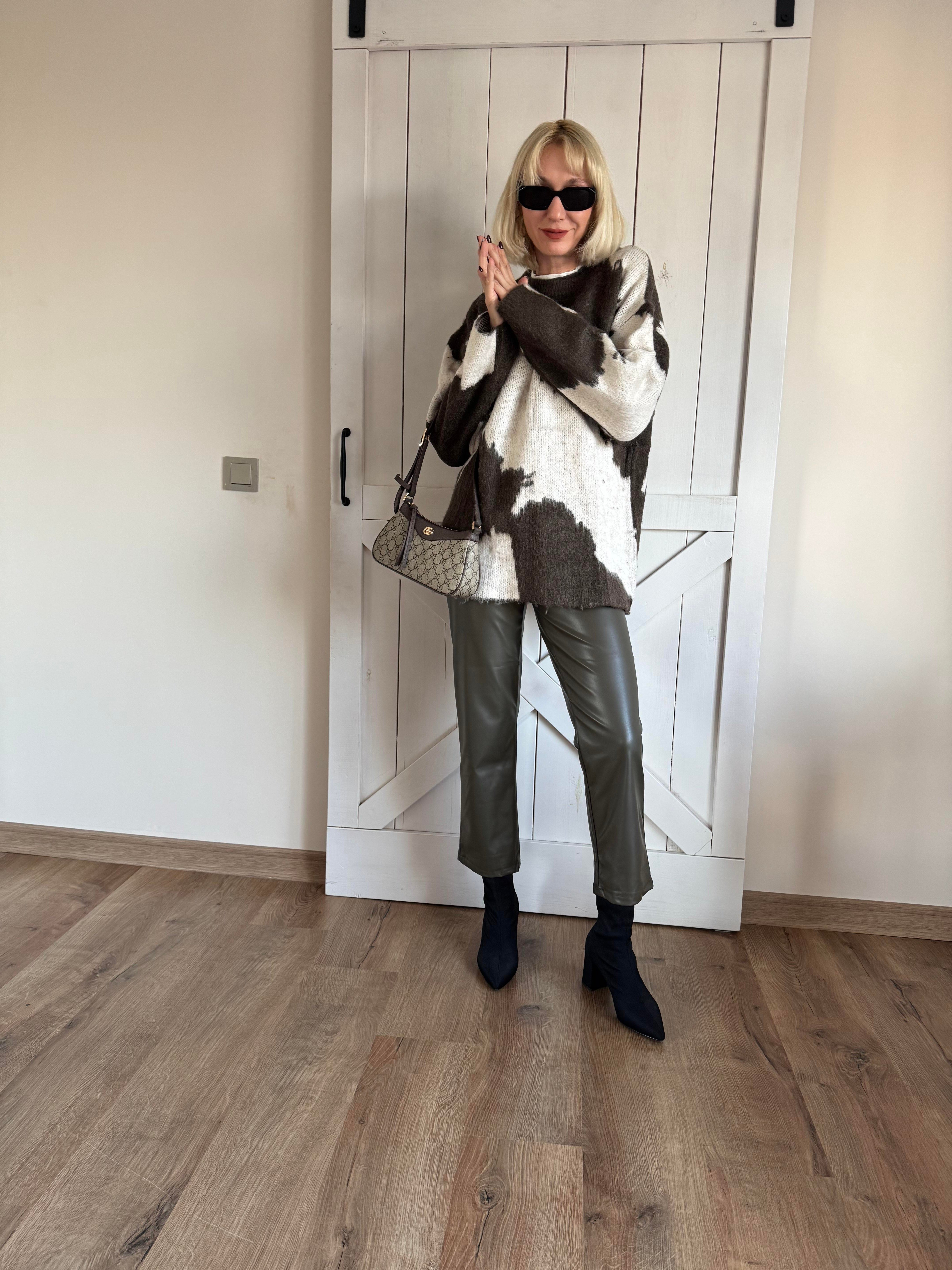 Mng Deri Haki Pantolon