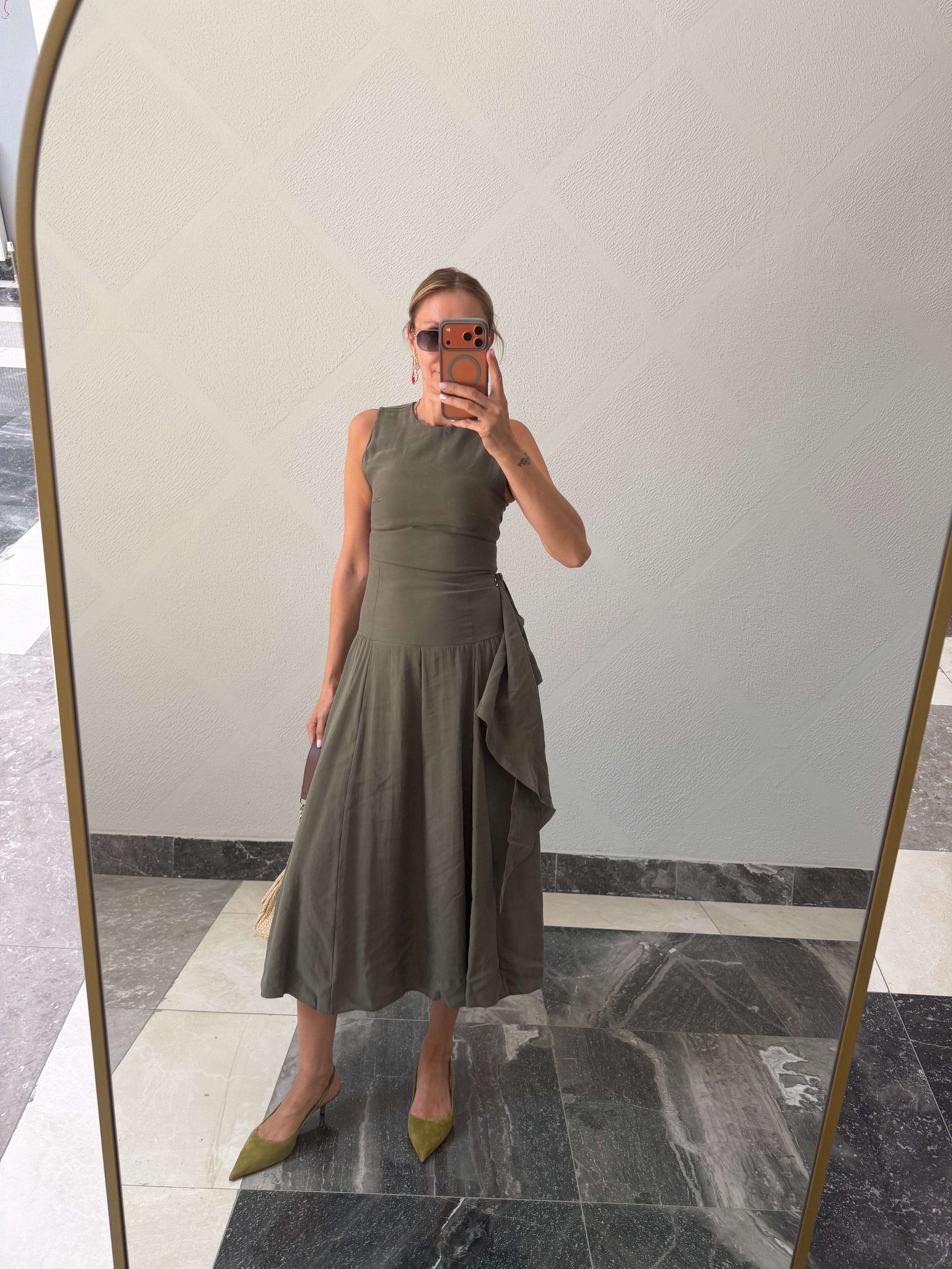 Mng Haki Downtown Kuşaklı Elbise
