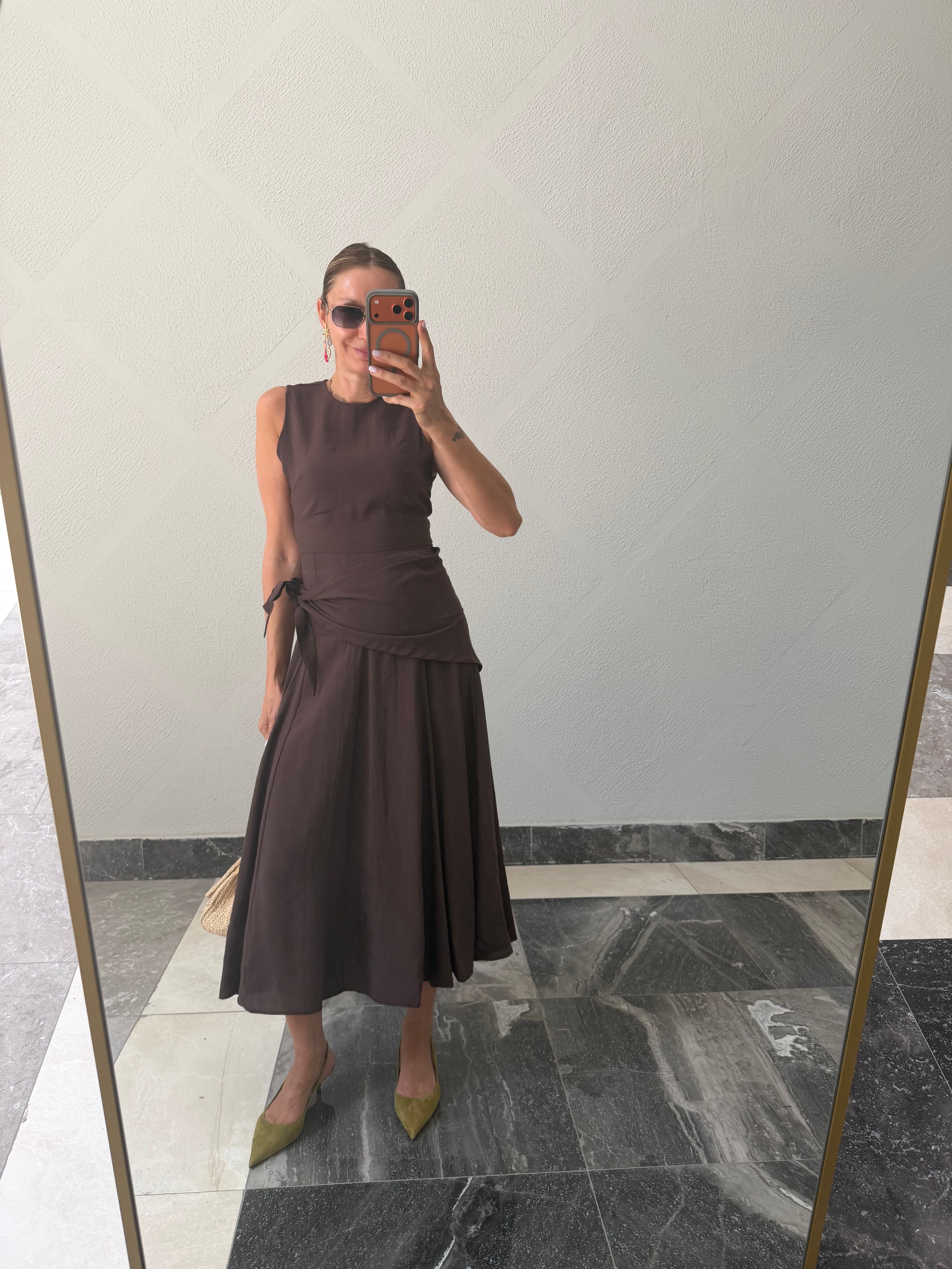 Mng Kahve Downtown Kuşaklı Elbise