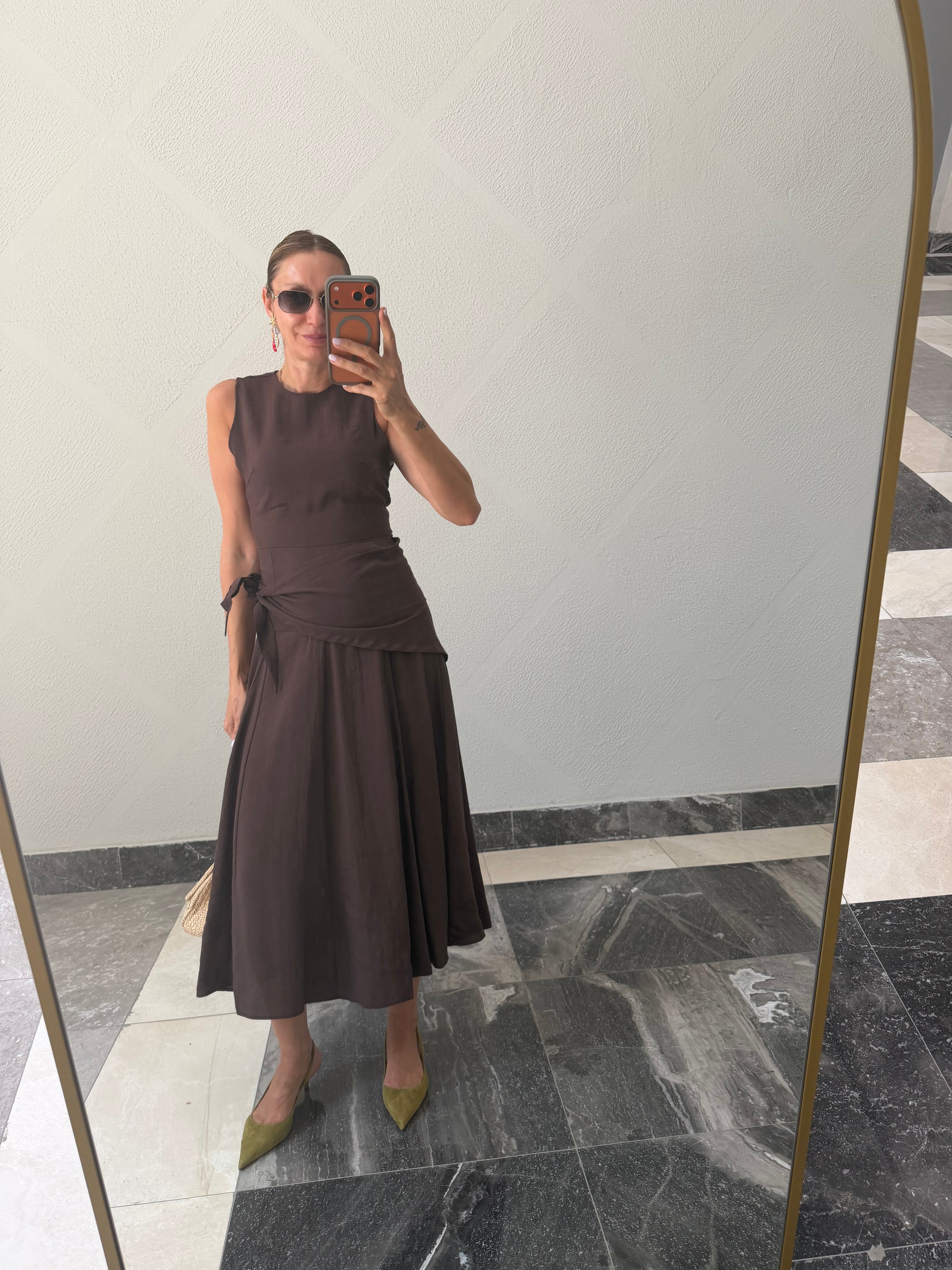 Mng Kahve Downtown Kuşaklı Elbise