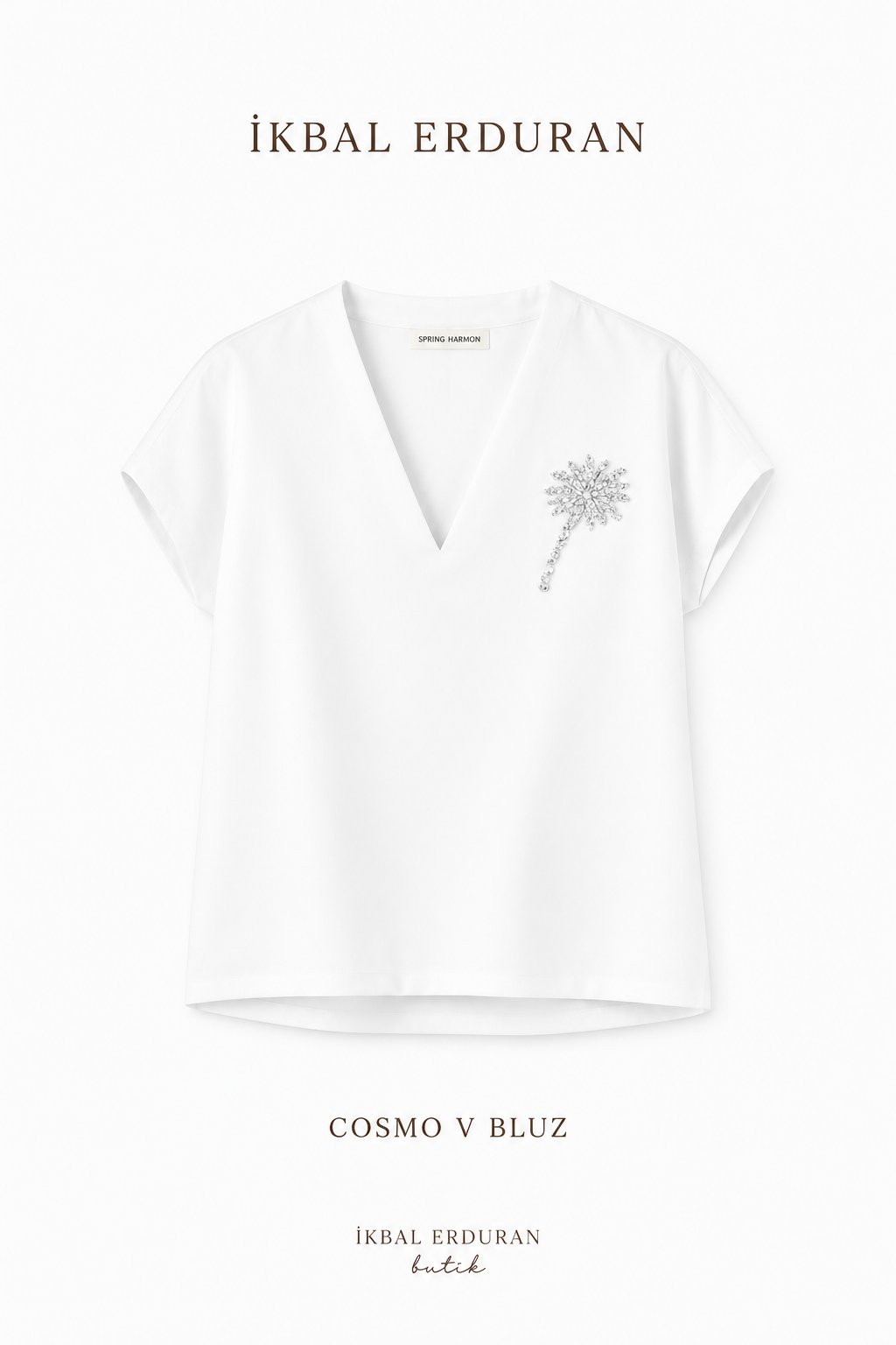 Monet Boncuk Beyaz Detaylı Tshirt