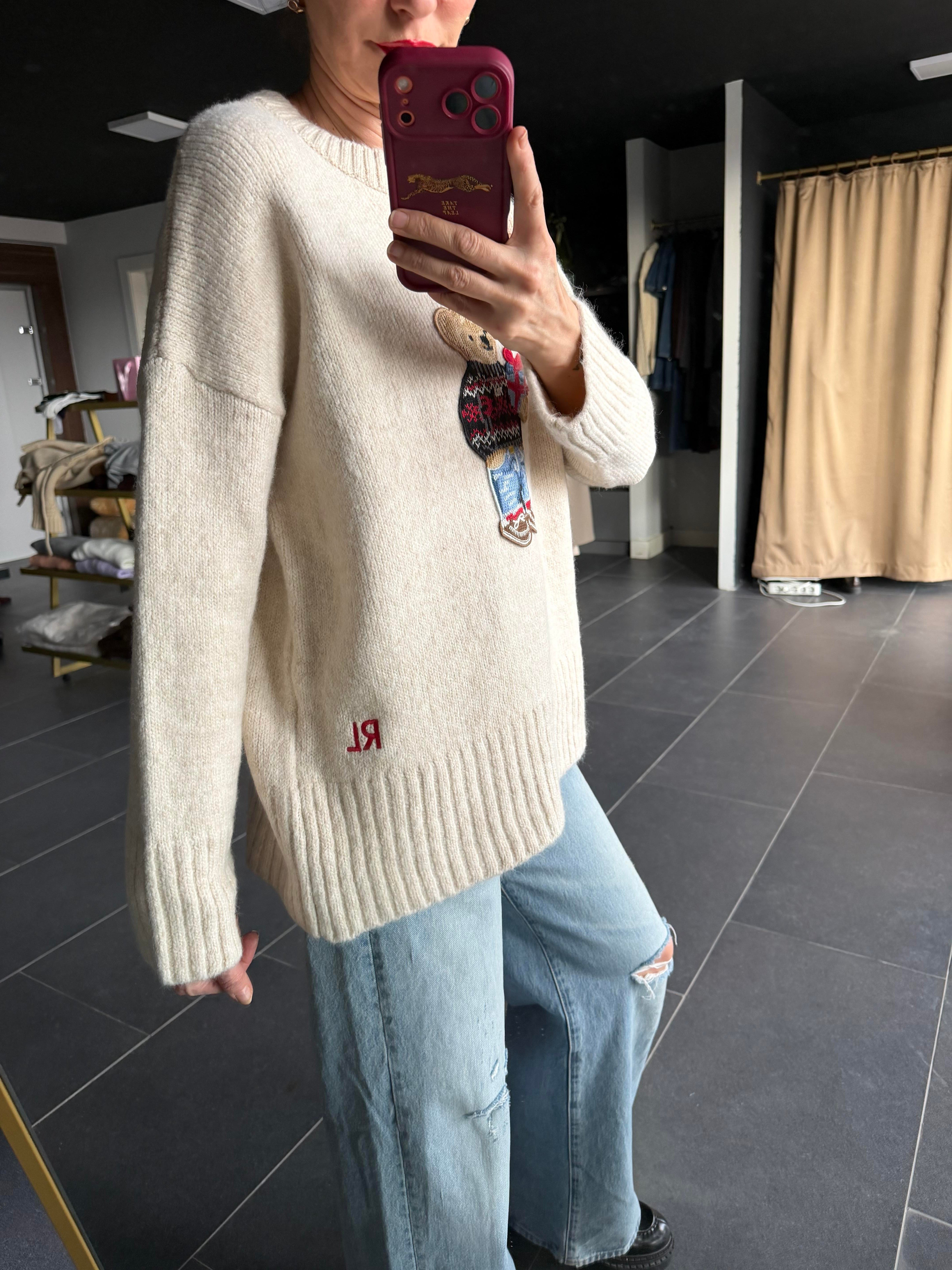 Nakış İşlemeli Ayıcıklı Kazak