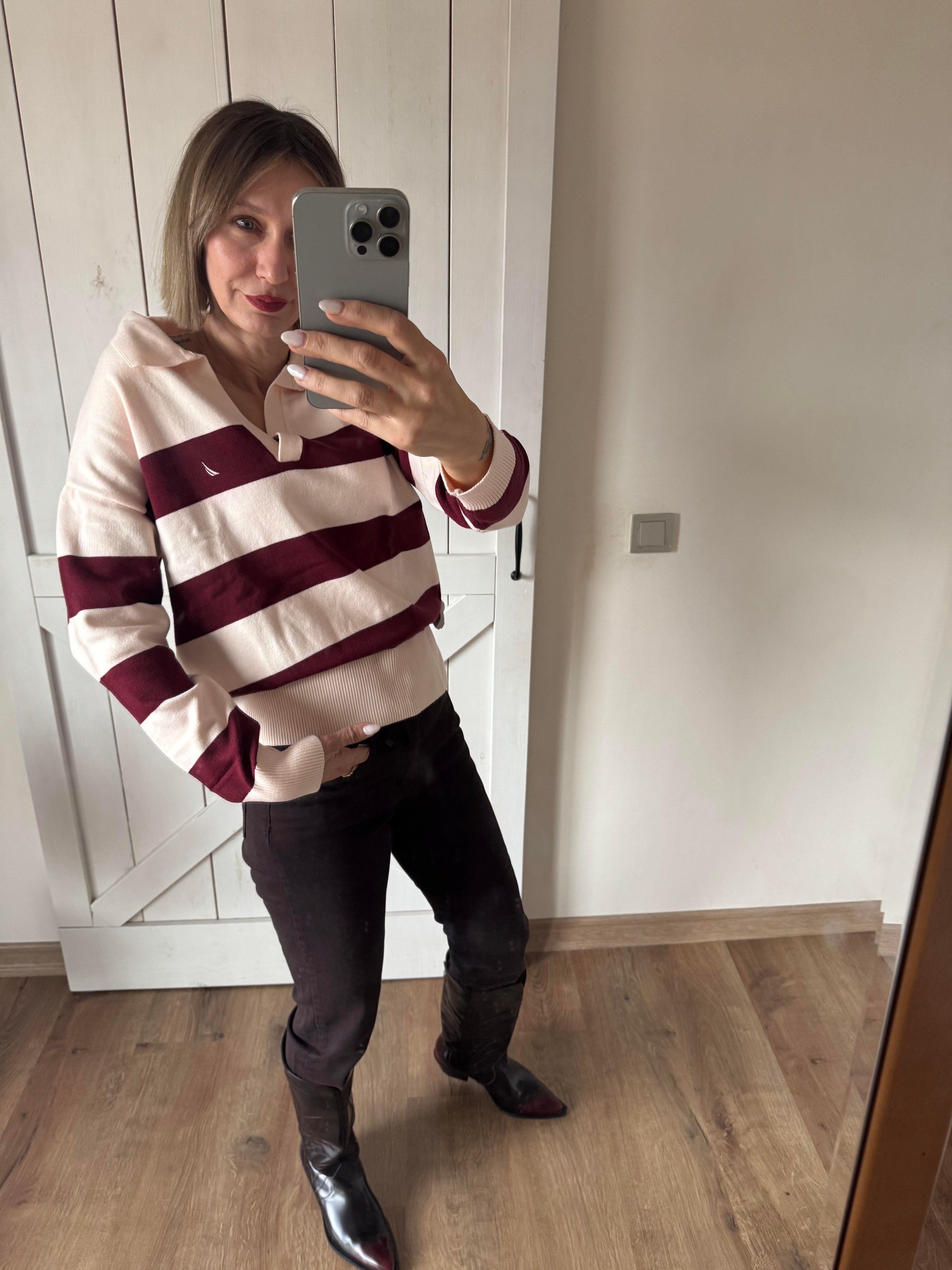 Nc Çizgili Polo Yaka