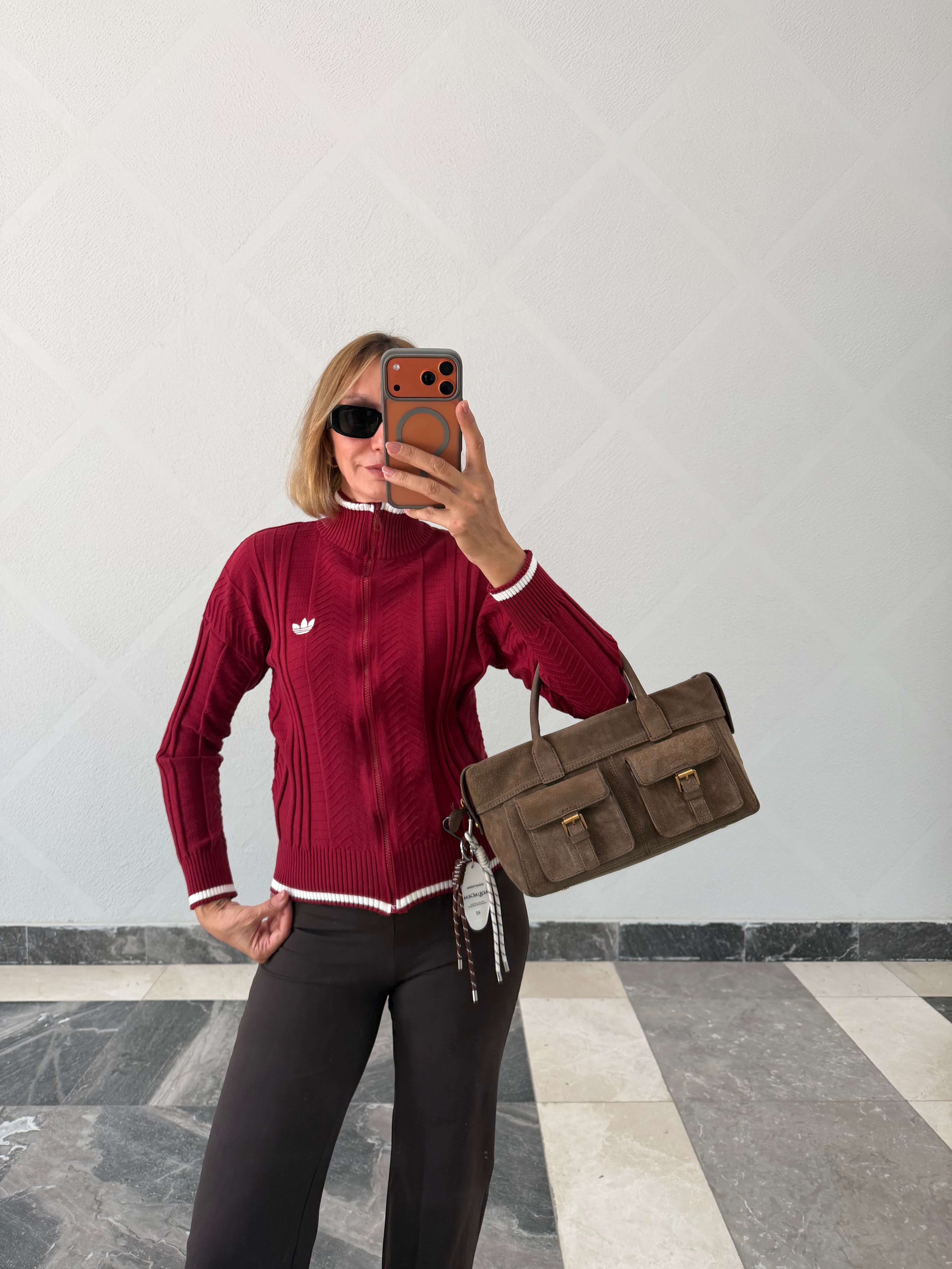Originals Fermuarlı Bordo Hırka Sweat