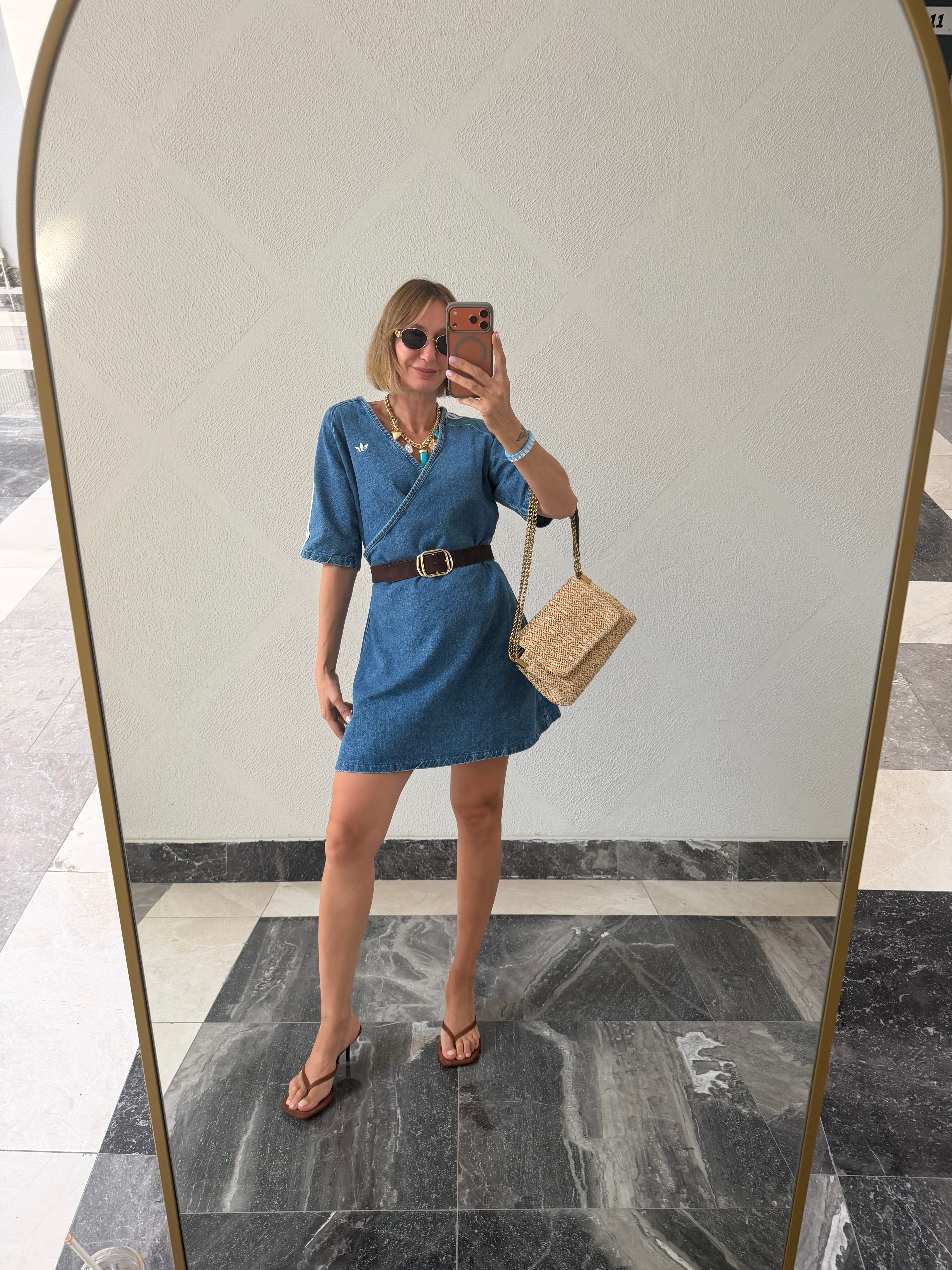 Originals Koyu Denim Elbise