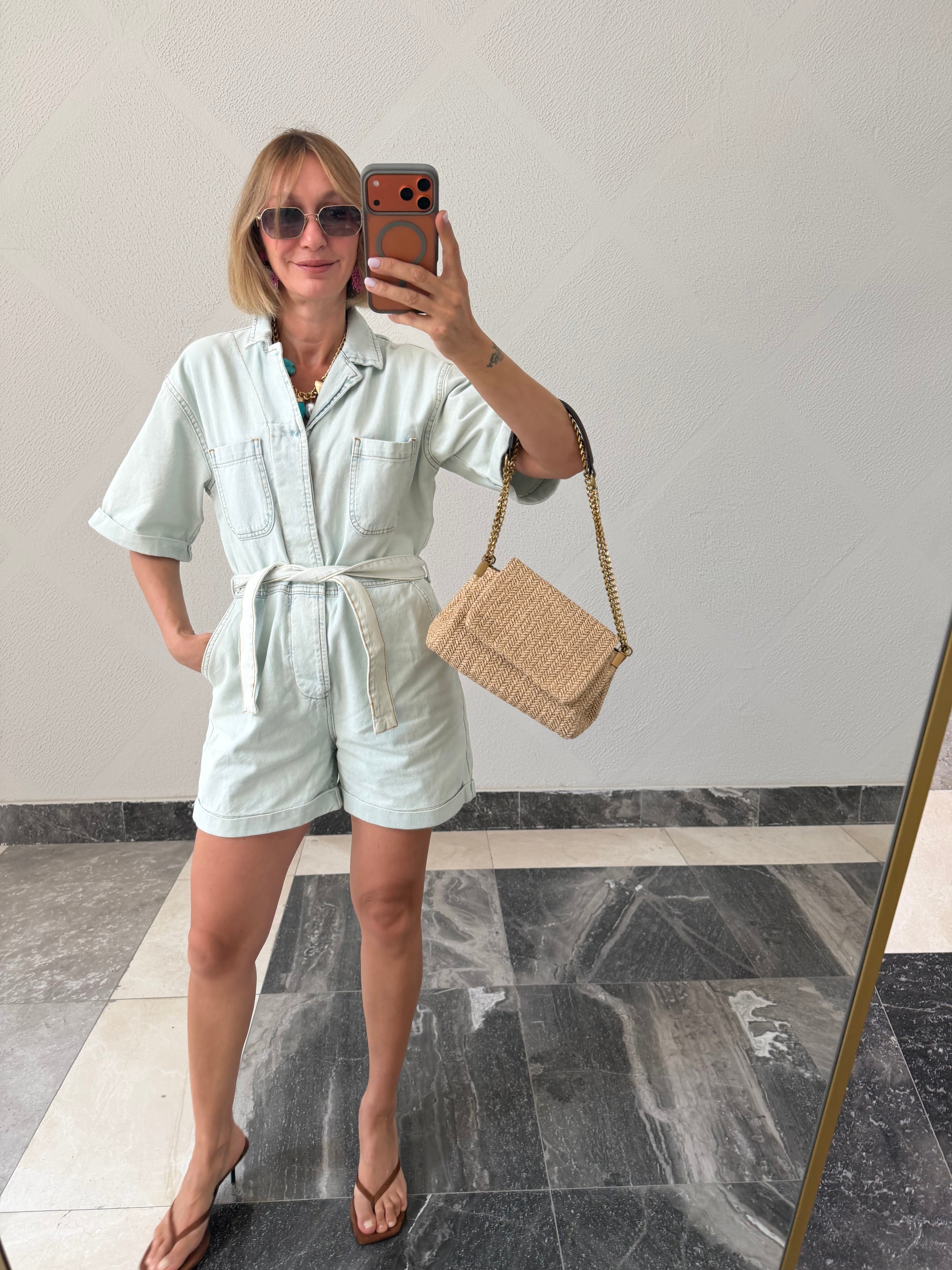 Orjinal Marka Denim Tulum