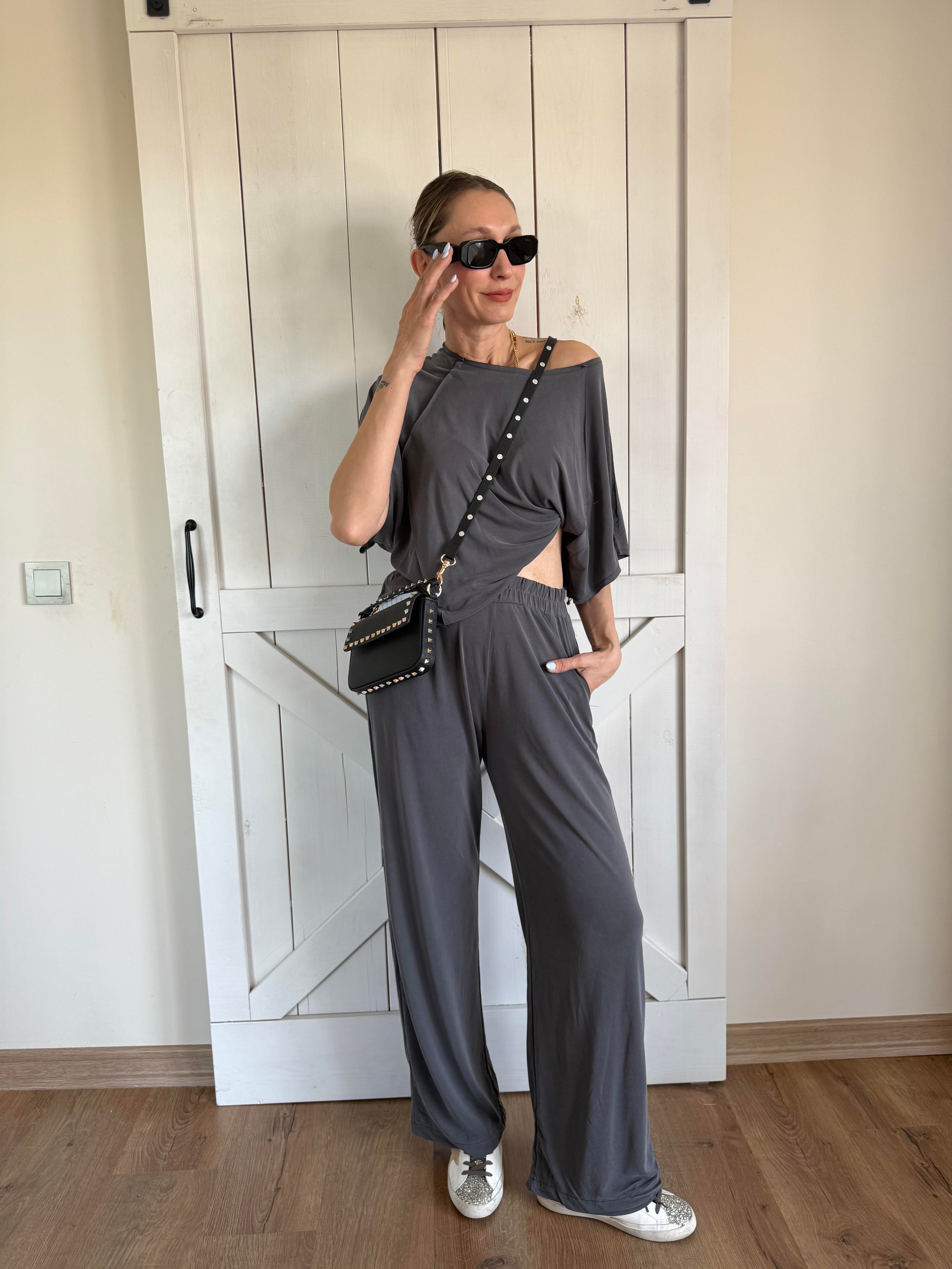 Oyh Oversize Gri Modal Tshirt Eşofman Alt Takım