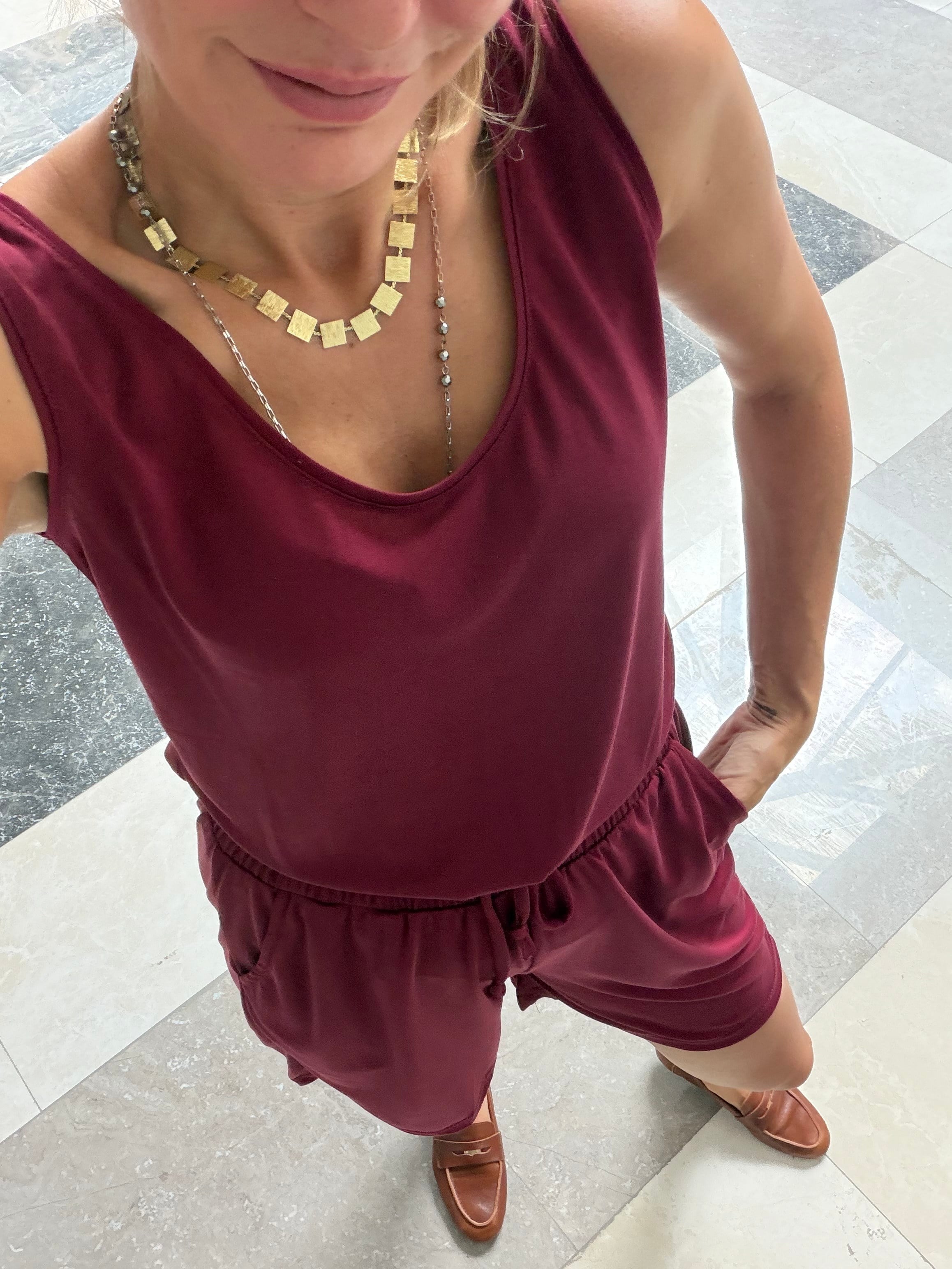Oyş Bordo Modal Askılı Şort Takım