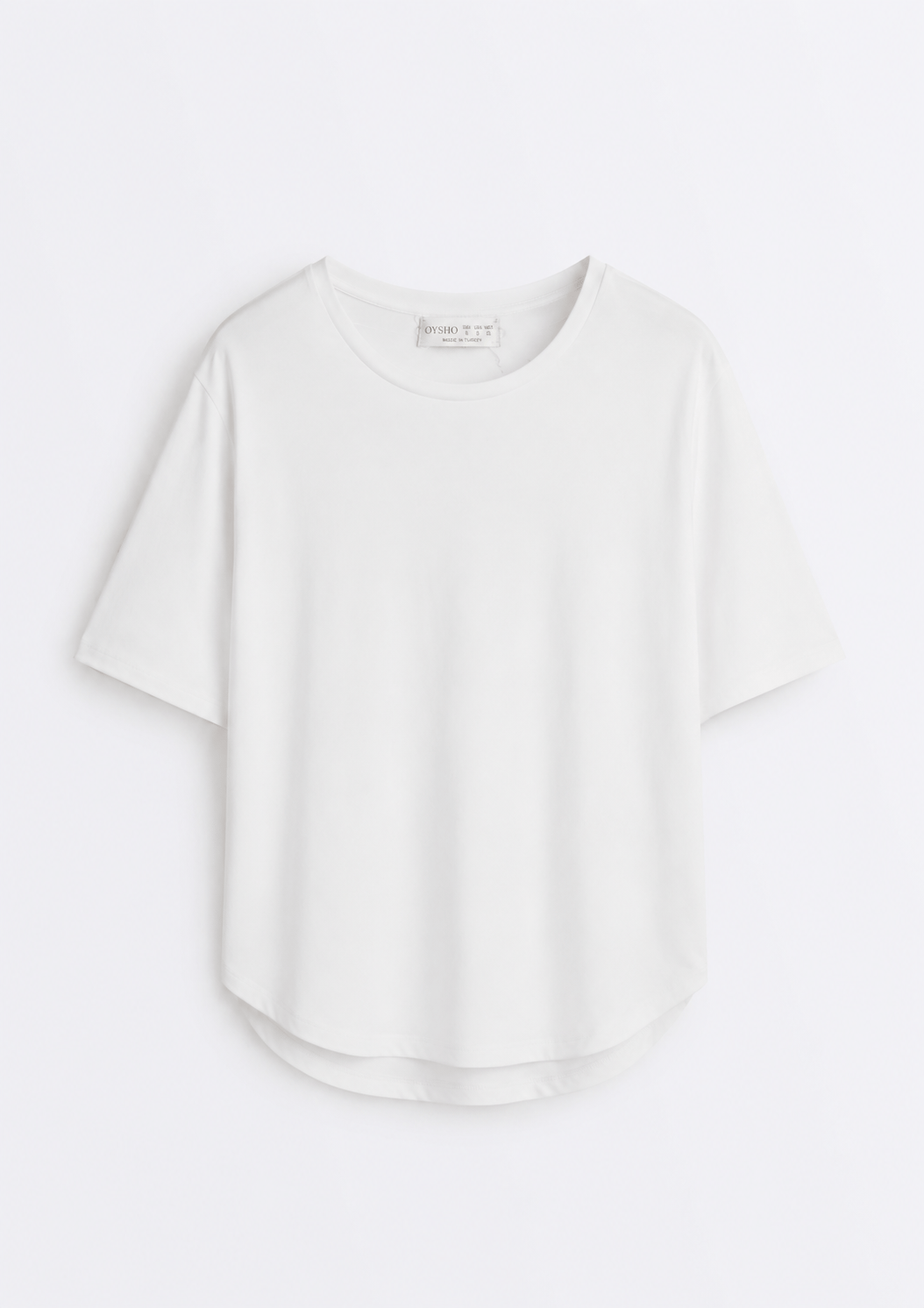 Oyş  Etek Ucu Dalgalı Beyaz Tshirt
