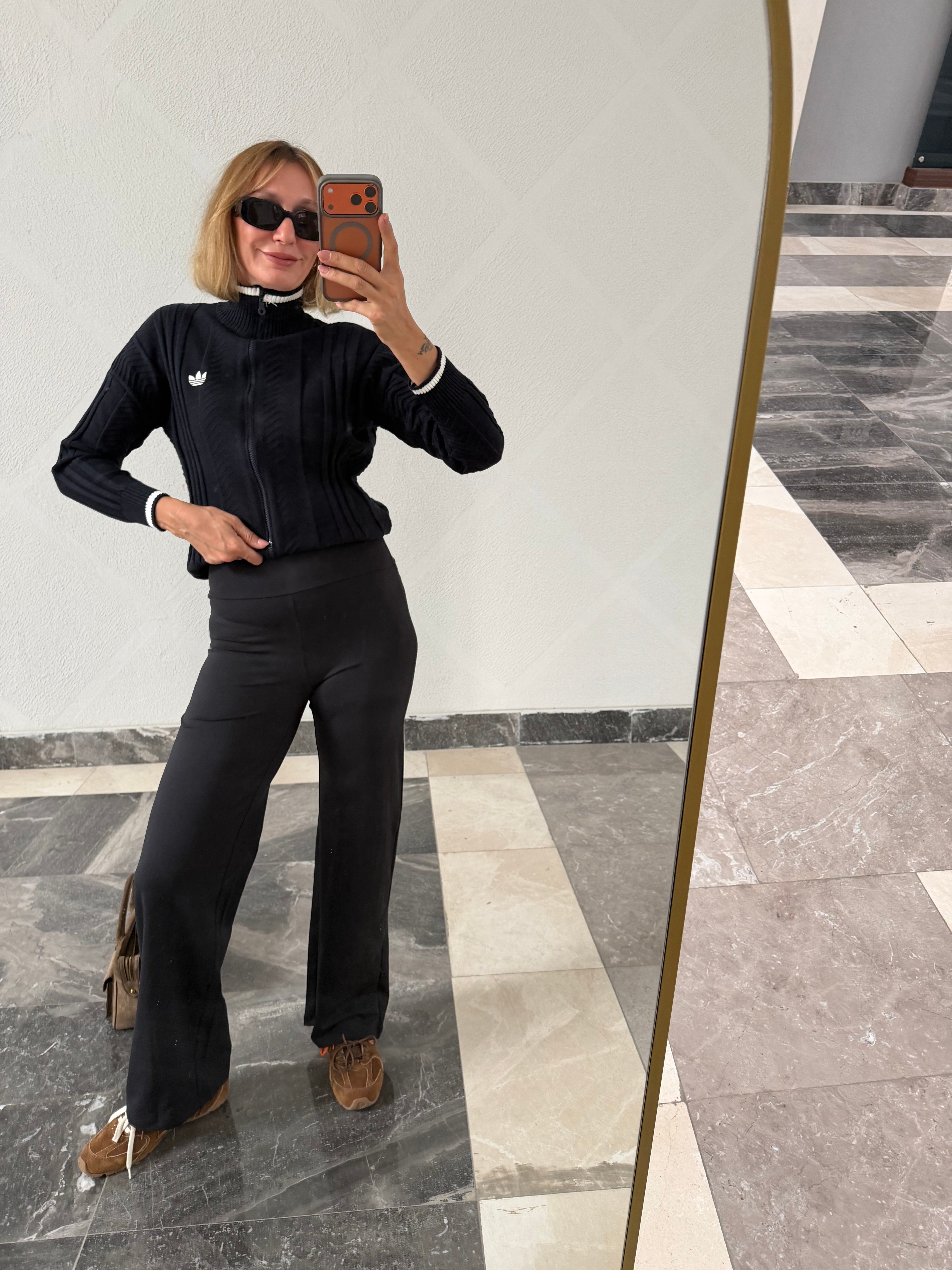 Oyş Siyah Comfortlux Yüksek Belli Düz Kesim Pantolon
