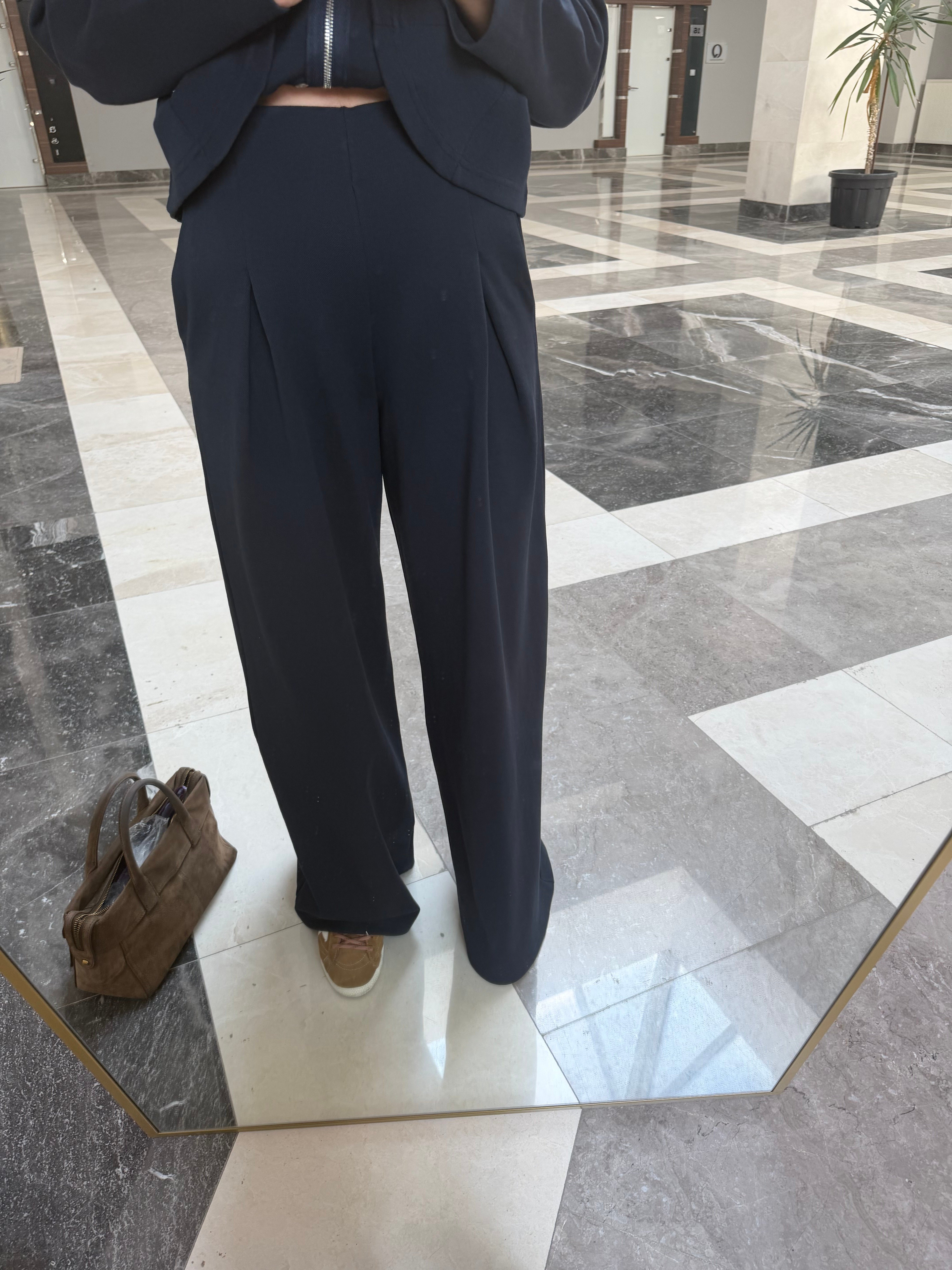 Pike Lacivert Kumaş Oyş Model Premium Fermuarlı Ceket Pantolon Takım