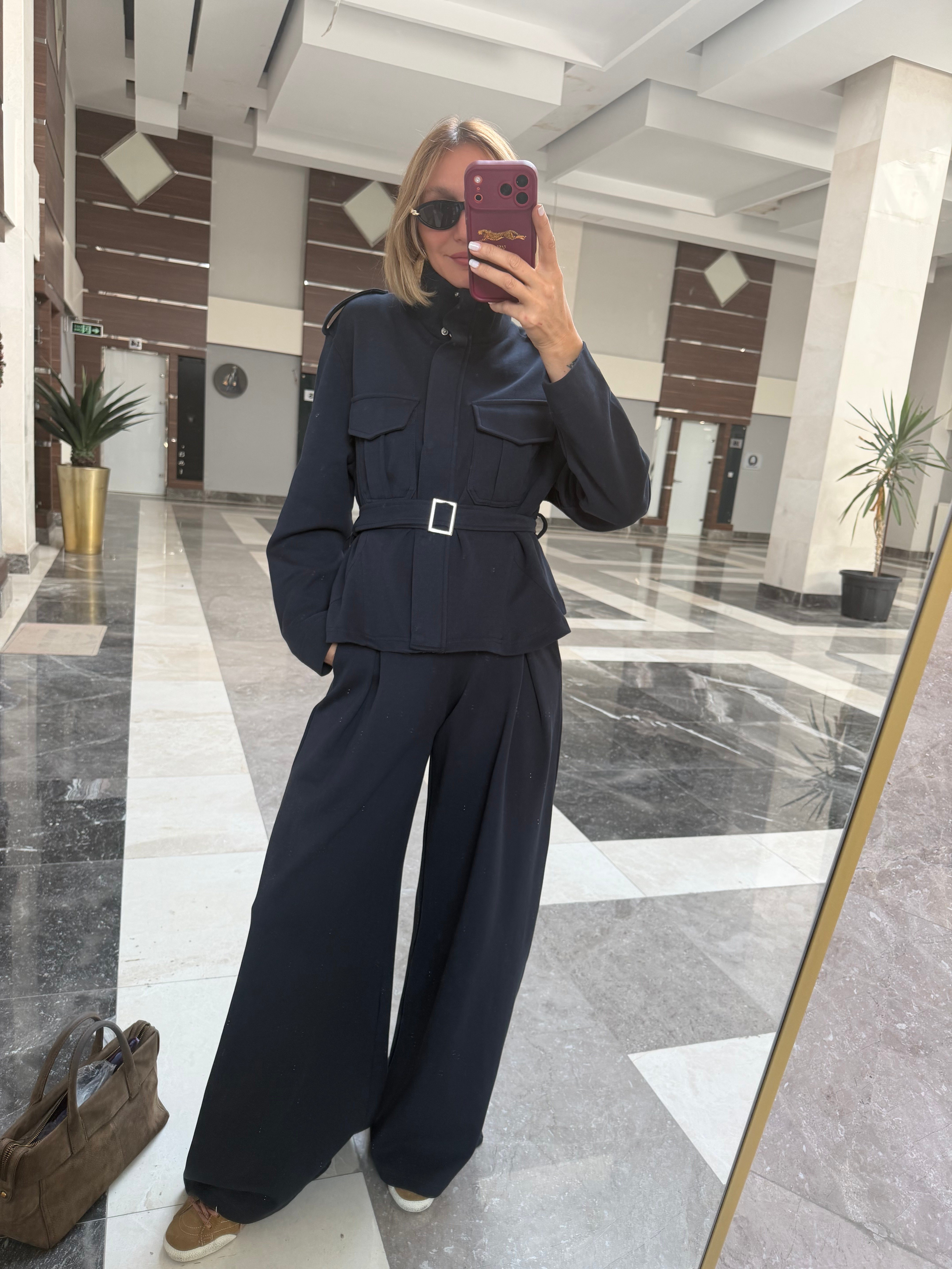 Pike Lacivert Kumaş Oyş Model Premium Fermuarlı Ceket Pantolon Takım