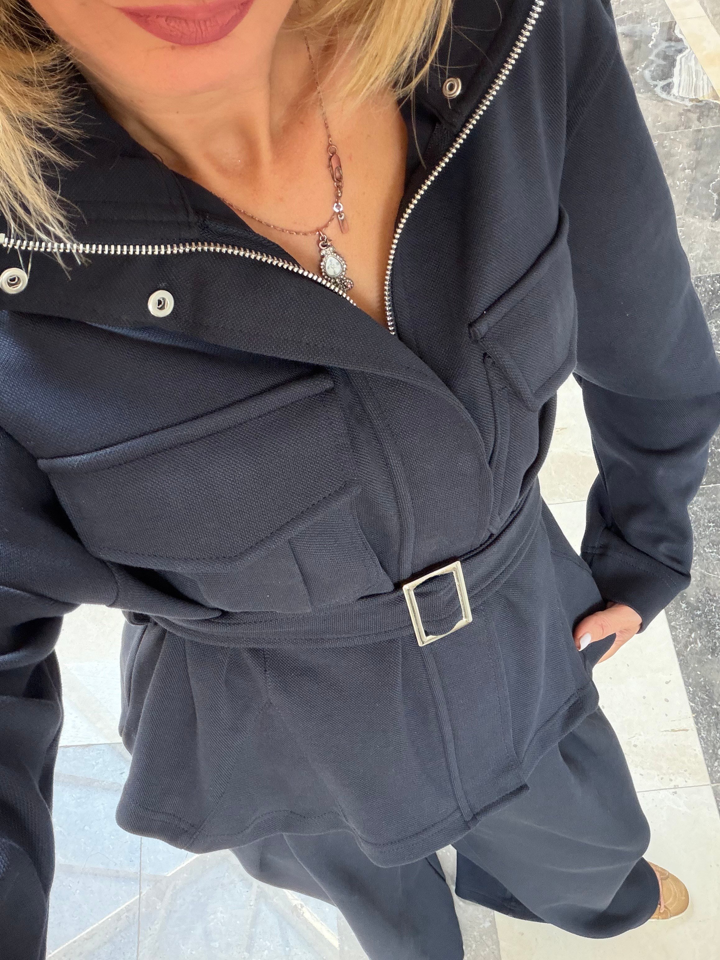 Pike Lacivert Kumaş Oyş Model Premium Fermuarlı Ceket Pantolon Takım