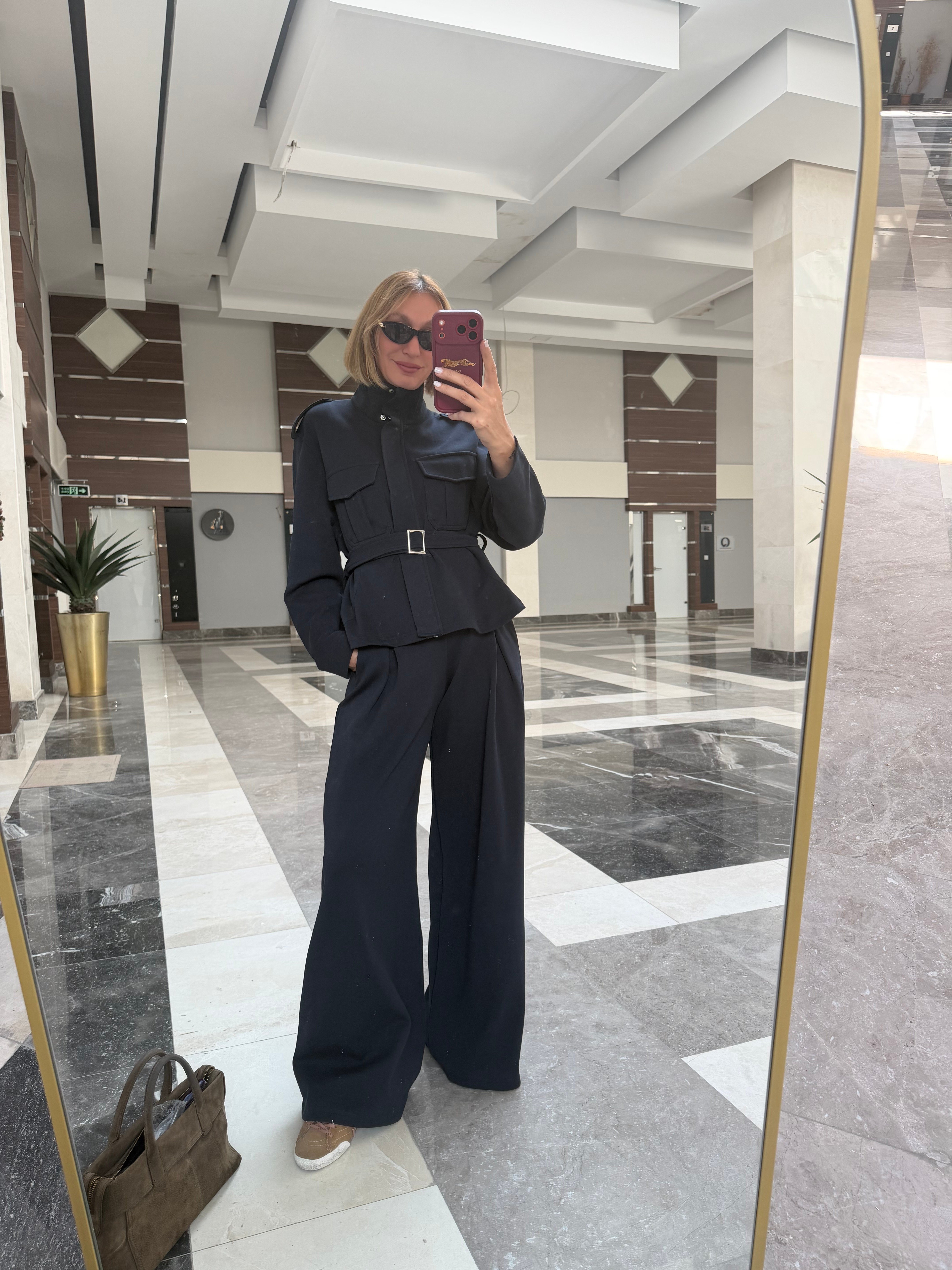 Pike Lacivert Kumaş Oyş Model Premium Fermuarlı Ceket Pantolon Takım