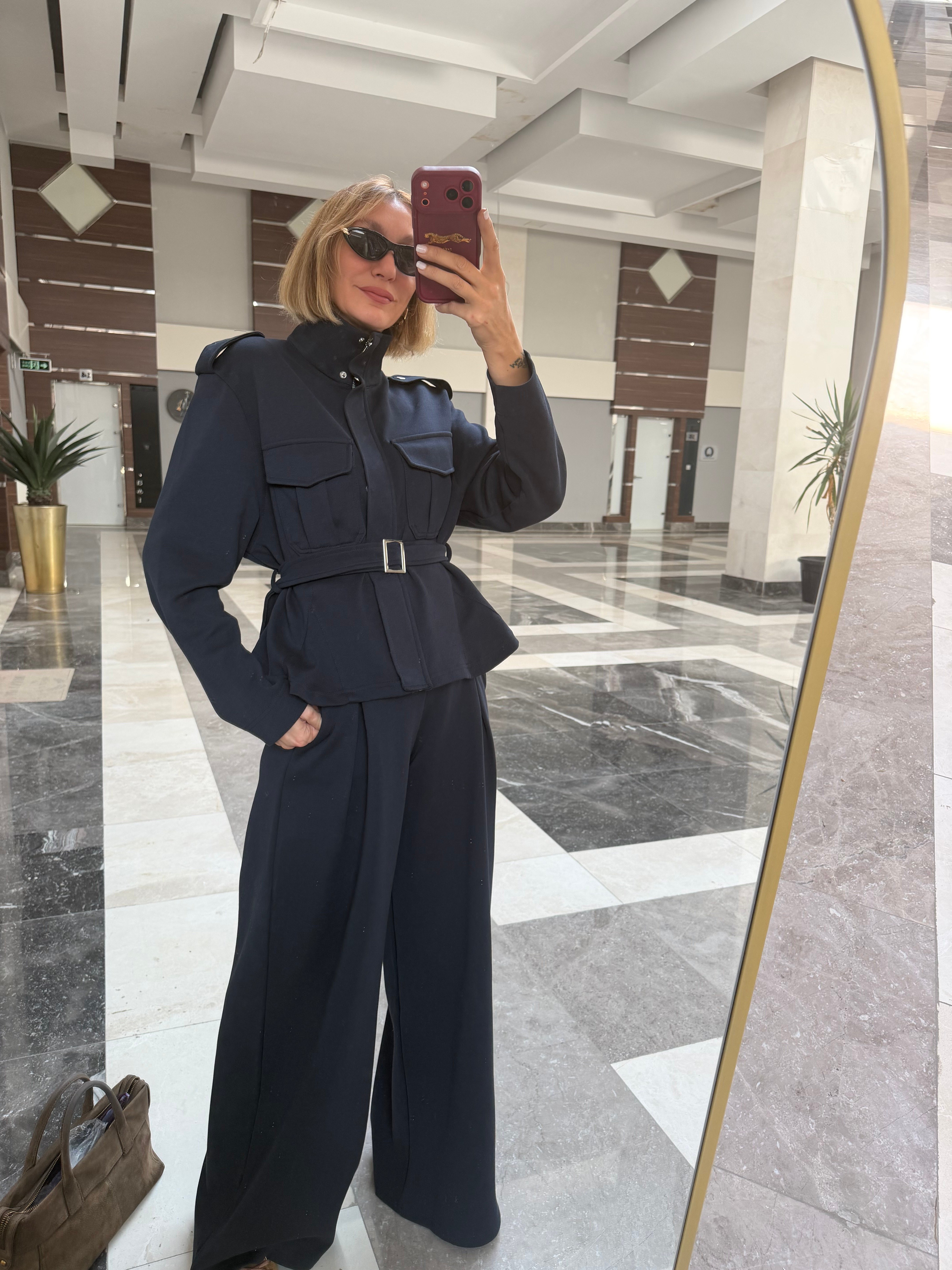 Pike Lacivert Kumaş Oyş Model Premium Fermuarlı Ceket Pantolon Takım