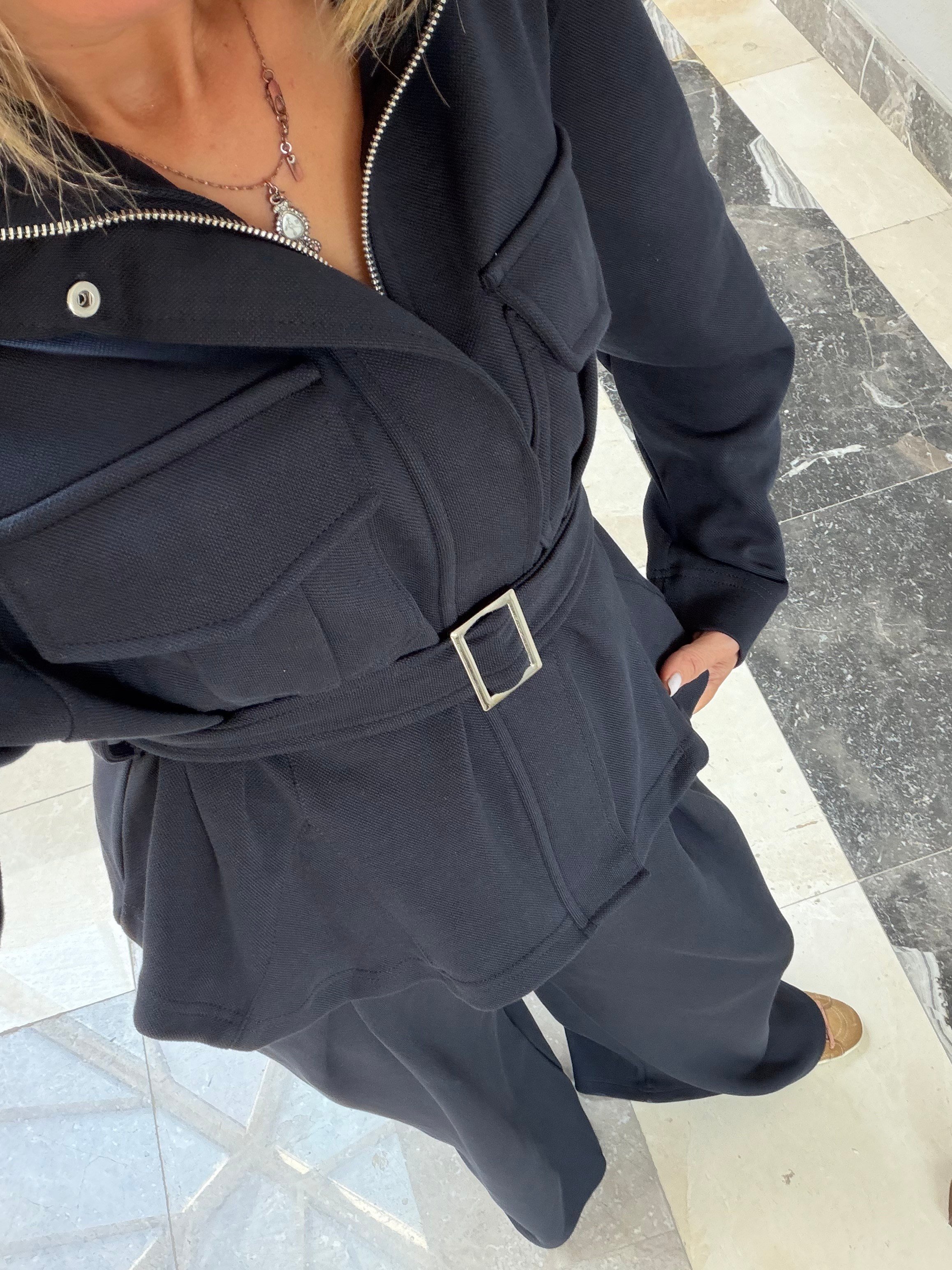 Pike Lacivert Kumaş Oyş Model Premium Fermuarlı Ceket Pantolon Takım