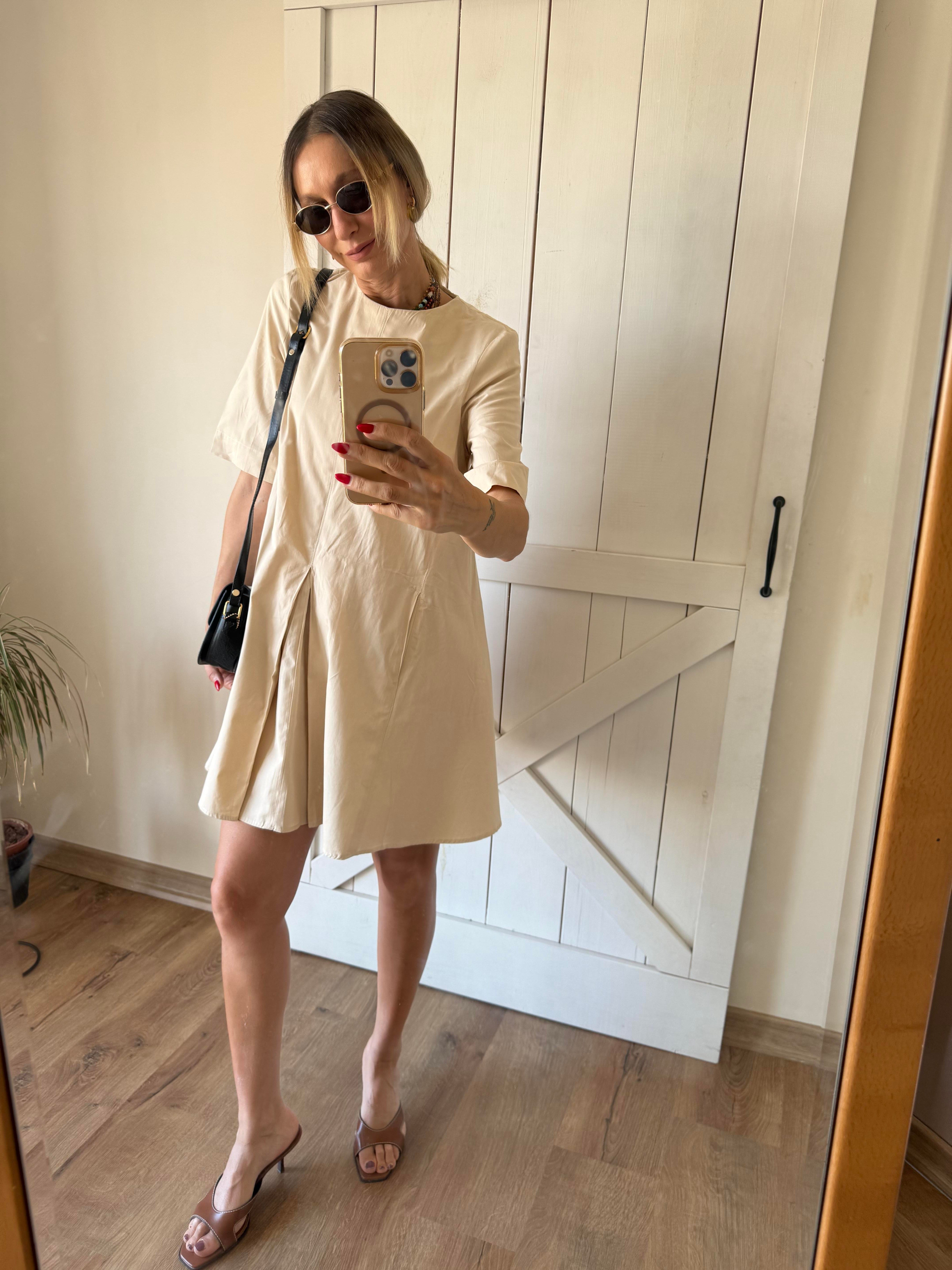 Pilisli Pamuklu Mini Elbise