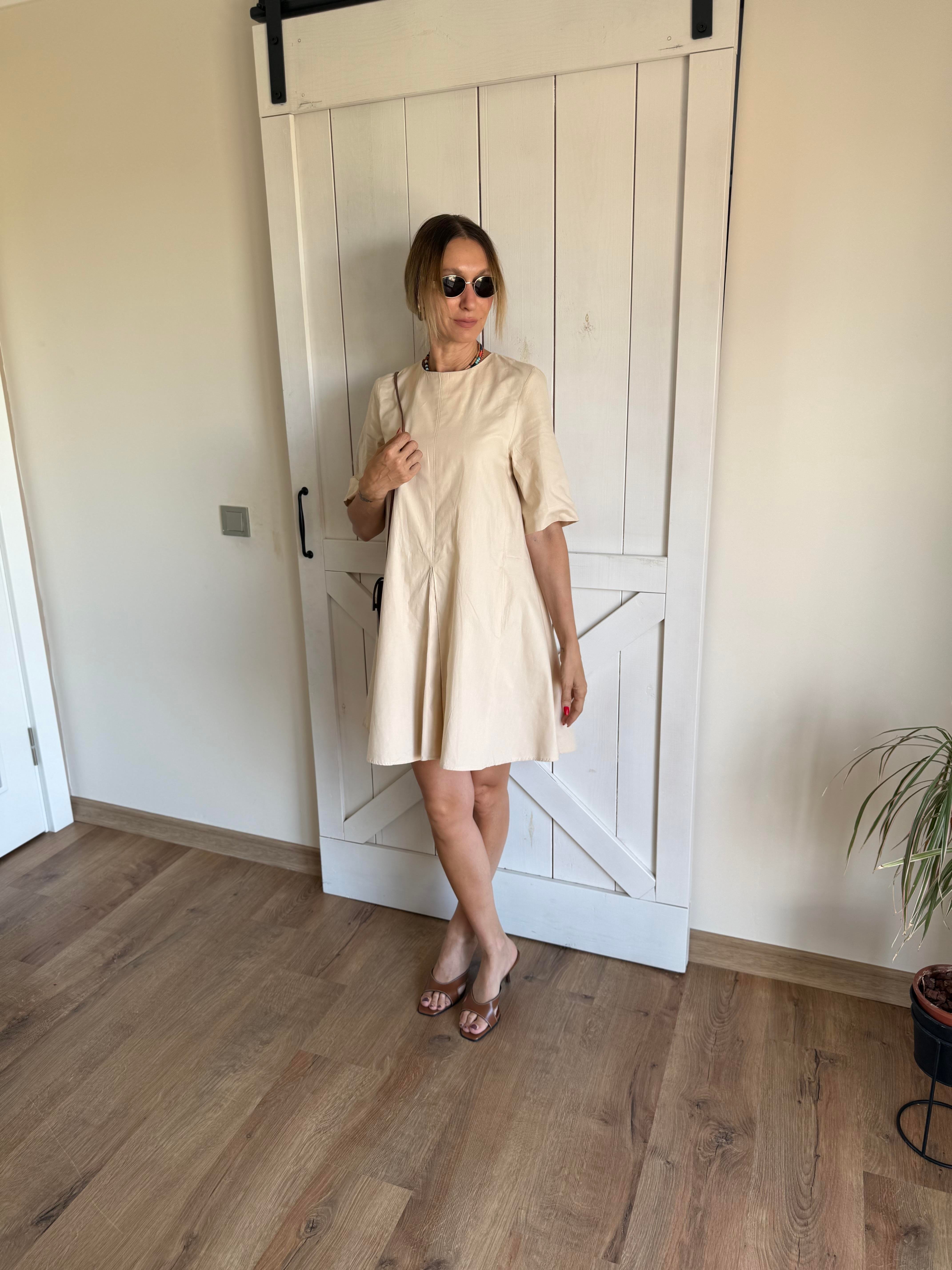 Pilisli Pamuklu Mini Elbise