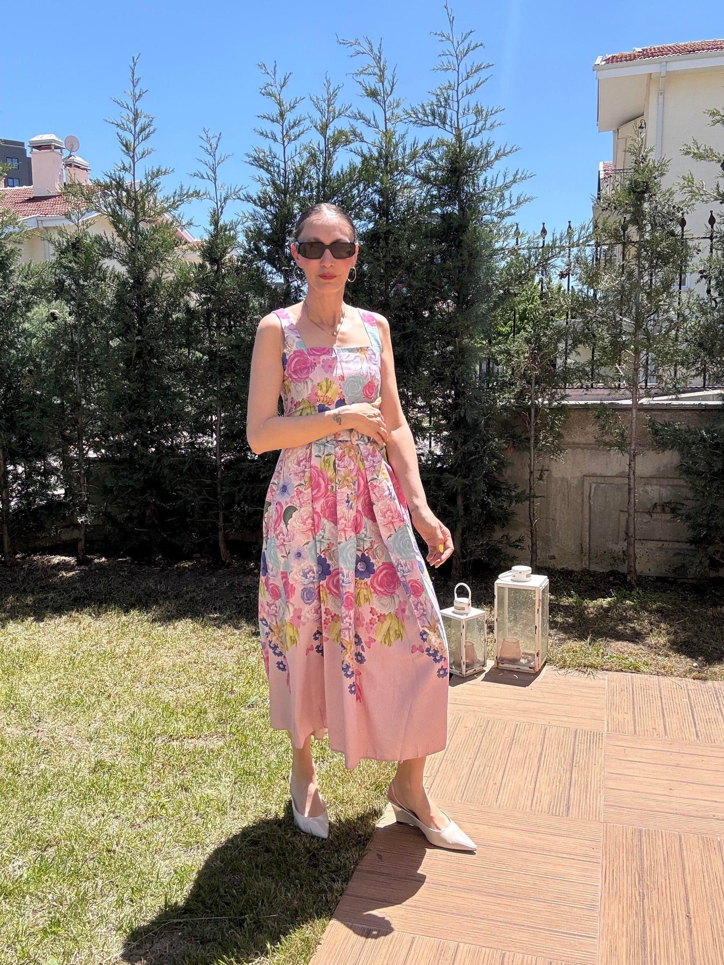 Pink Kalın Kemerli Elbise